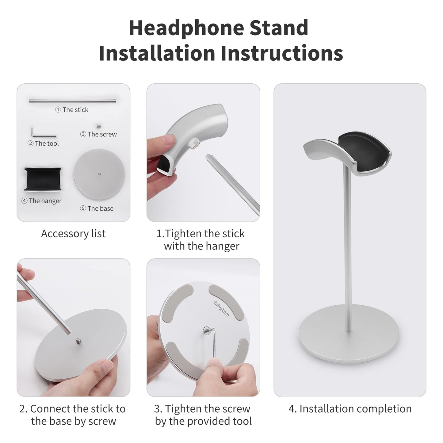 Srhythm Headphone Stand,Metal Headset Holder for Space-Saving and Display