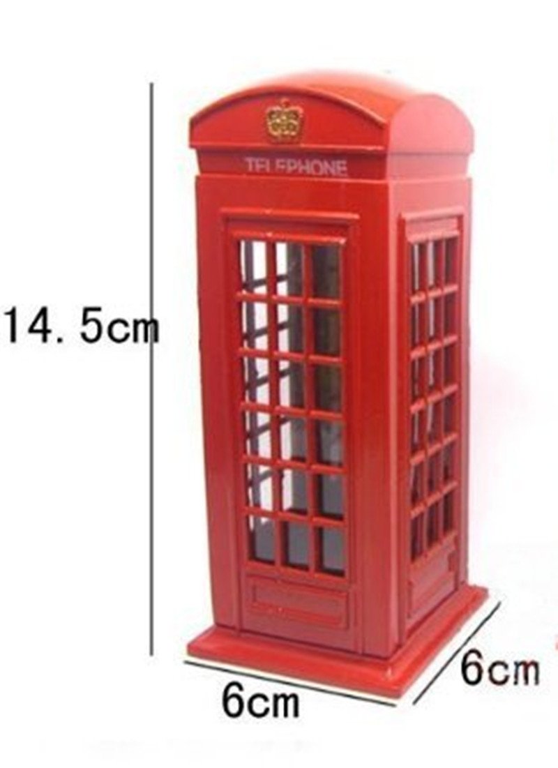 Red Telephone Booth Piggy Bank, London Piggy Bank,Postal Money Pot Strange New Creative Safe Coin Money Box. (Original Version)