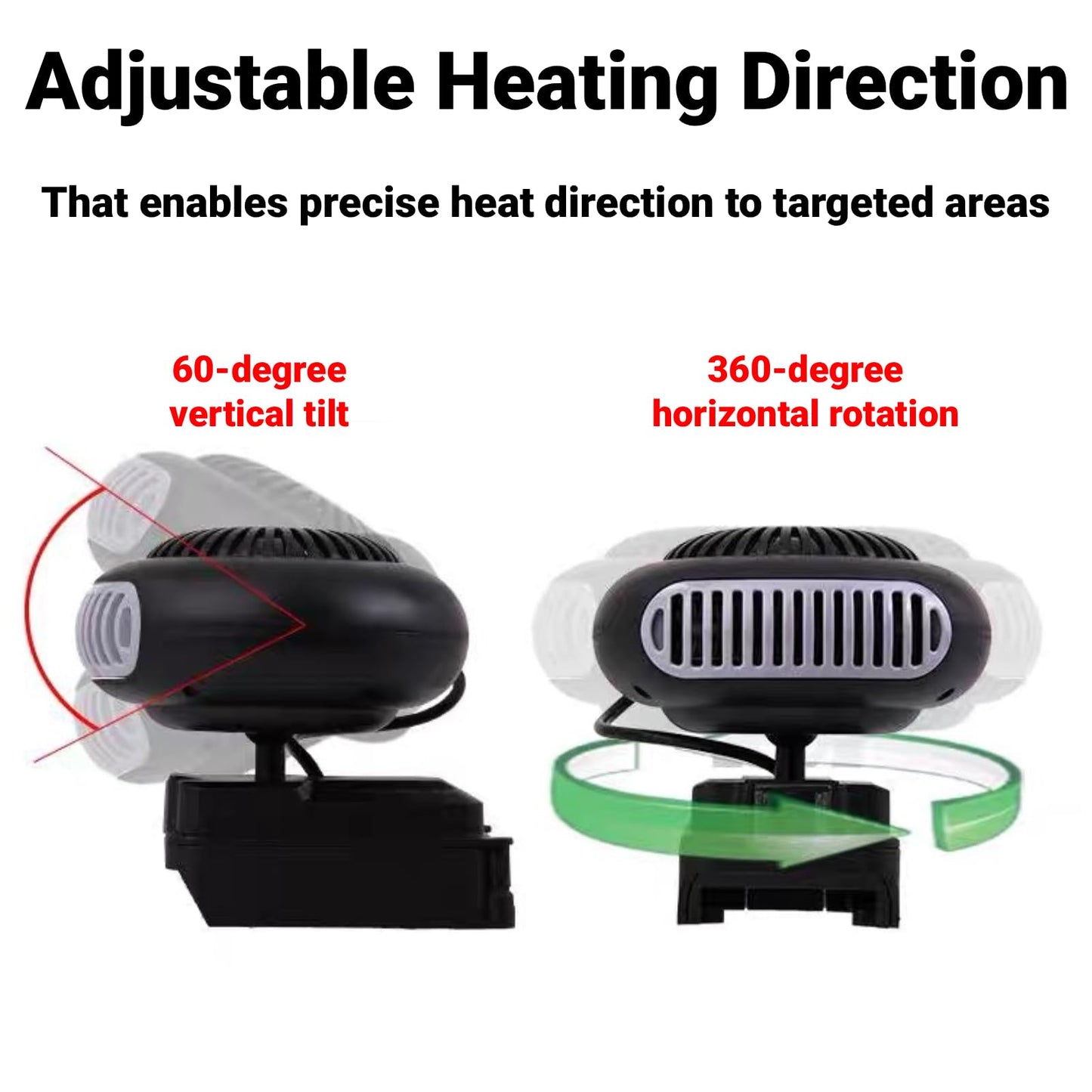 Cordless Space Heater 170W Battery Powered Portable Heater with Dual Temperature Settings and USB Ports for Office Desk Bedroom