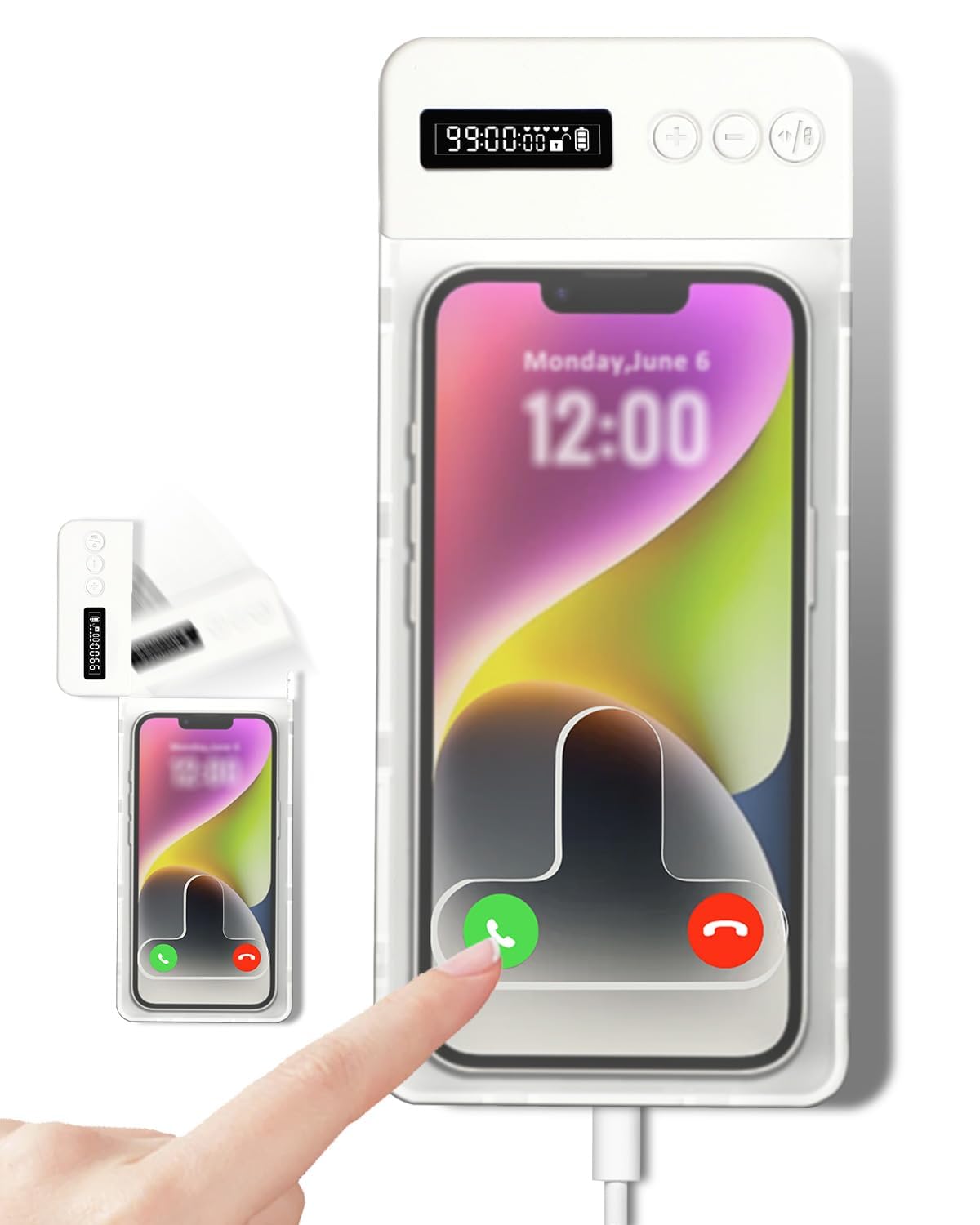 Fullware Portable Phone Lock Box with Timer 99 Hours for iPhone & Android, for College Students, Fitness, ADHD, Self-Control, 60 Days Battery, Focus, Gifts for Student Graduation, College Essentials
