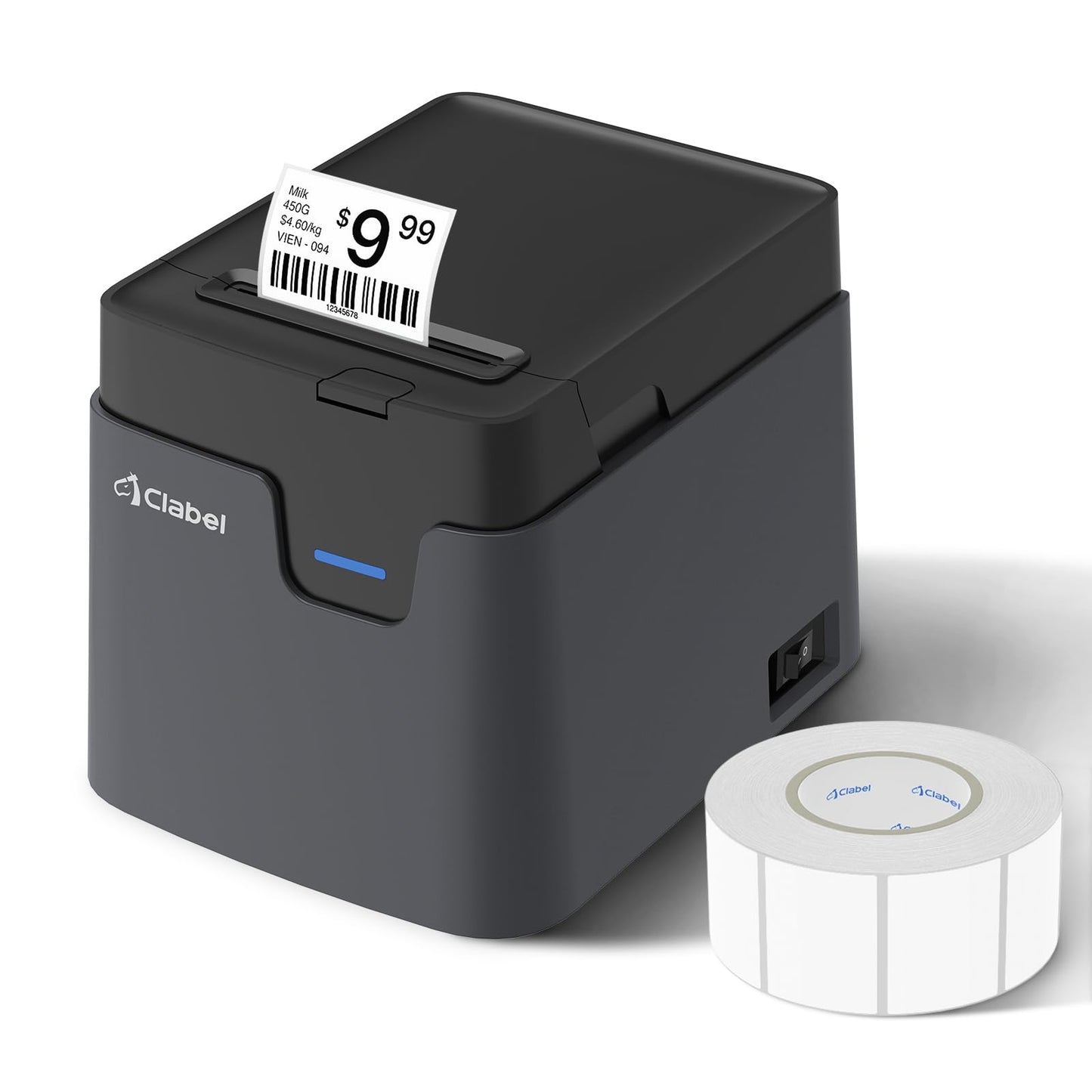 CLABEL Desktop Bluetooth Label Printer: CT221D Label Maker Machine with Direct Thermal Printing, 2 Inch Barcode Recepit Sticker Printer for Small Business Address Office with 1 Roll Label