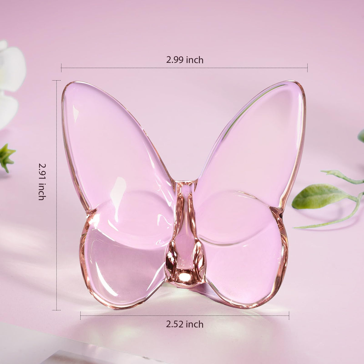 Lioaeust Crystal Butterfly Figurines,Flying Butterfly Figurine Decor Crystal Cut Glass Butterfly Ornament Statue Animal Collectible Home Ornament Decor