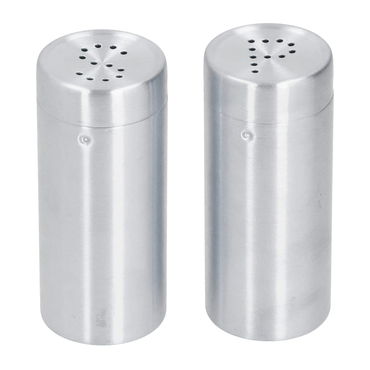 2Pcs Stainless Steel Spices Shakers, Salt and Pepper Shakers Set Seasoning Bottle Spices Jars Dispenser with Shaker Lids Silver