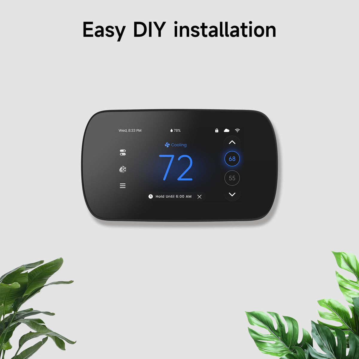 Smart Thermostats for Home, WiFi Thermostats 4.3 Inches Touch Screen Compatible with Alexa and Google Assistant, 7day x 8period Programmable Control Programmable, C-Wire Required