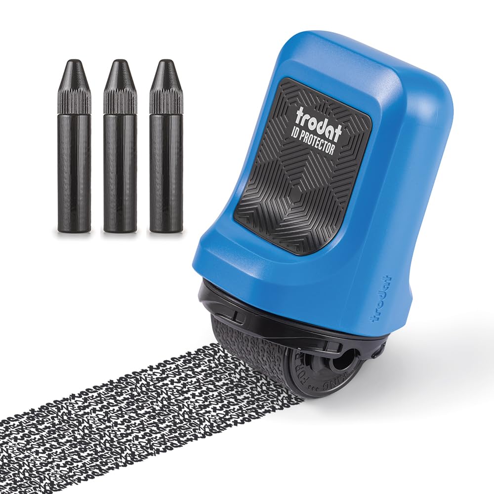 Trodat ID Protector Ink Roller – Identity Theft Protection Roller Stamp – incl. 3 BONUS Refill Inks