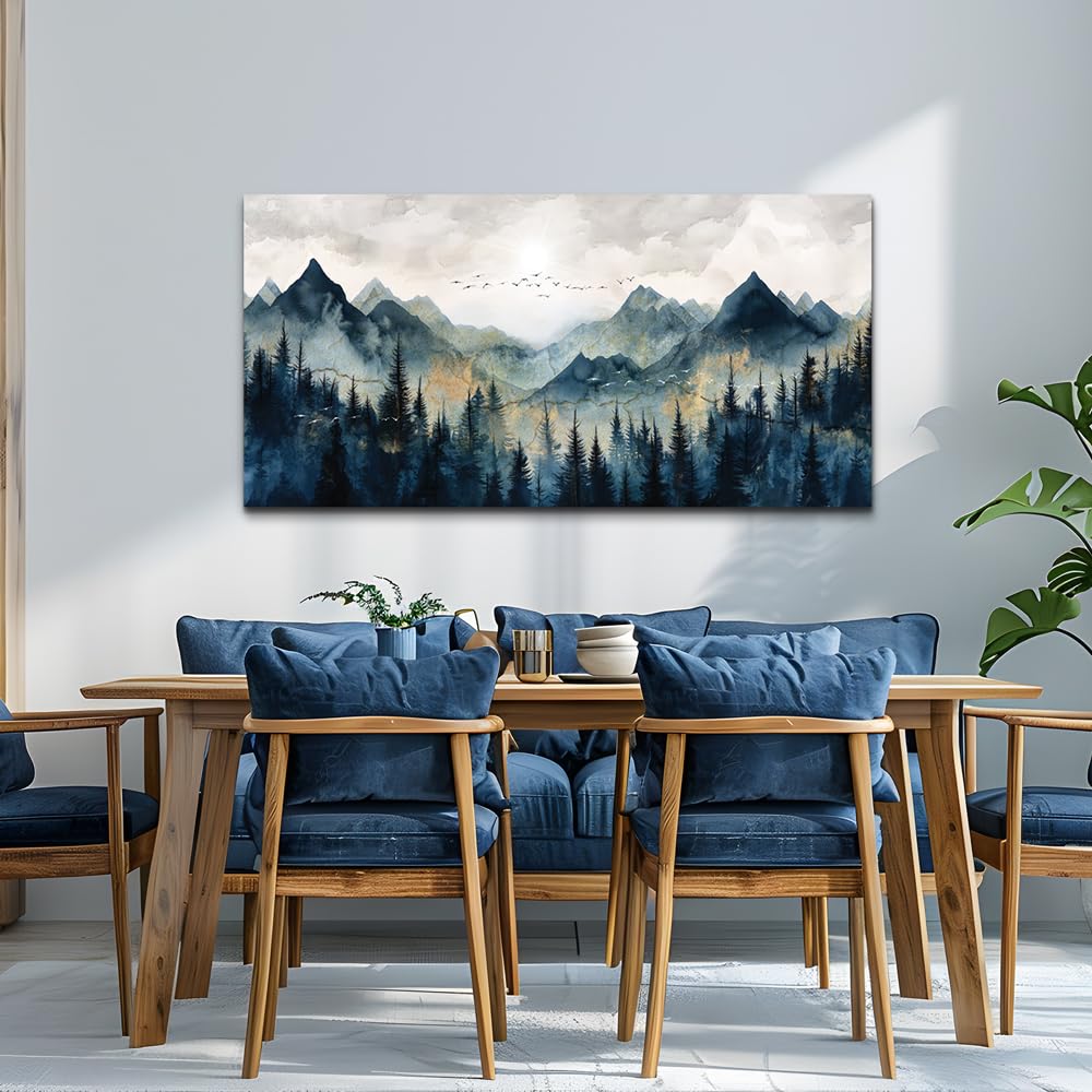 ERQINHUA Canvas Wall Art For Bedroom Wall Decorations For Living Room Modern Office Wall Decor Abstract Watercolour Painting Mountain Landscape Pictures Printed Artwork Home Decor 20"X40"