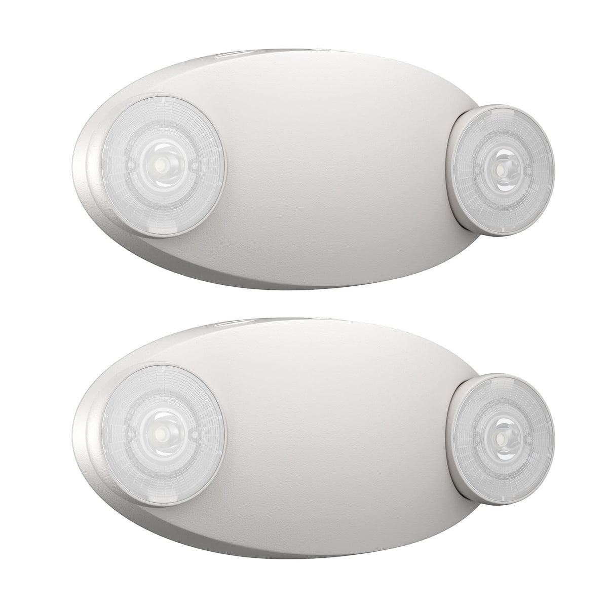EXITLUX 2 Packs Emergency Lights for Business, Hard Wired, LED Emergency Lights with Battery Backup, 2 Heads Adjustable Commercial Exit Lighting Fixtures, UL 924 Certified, 120/277VC.
