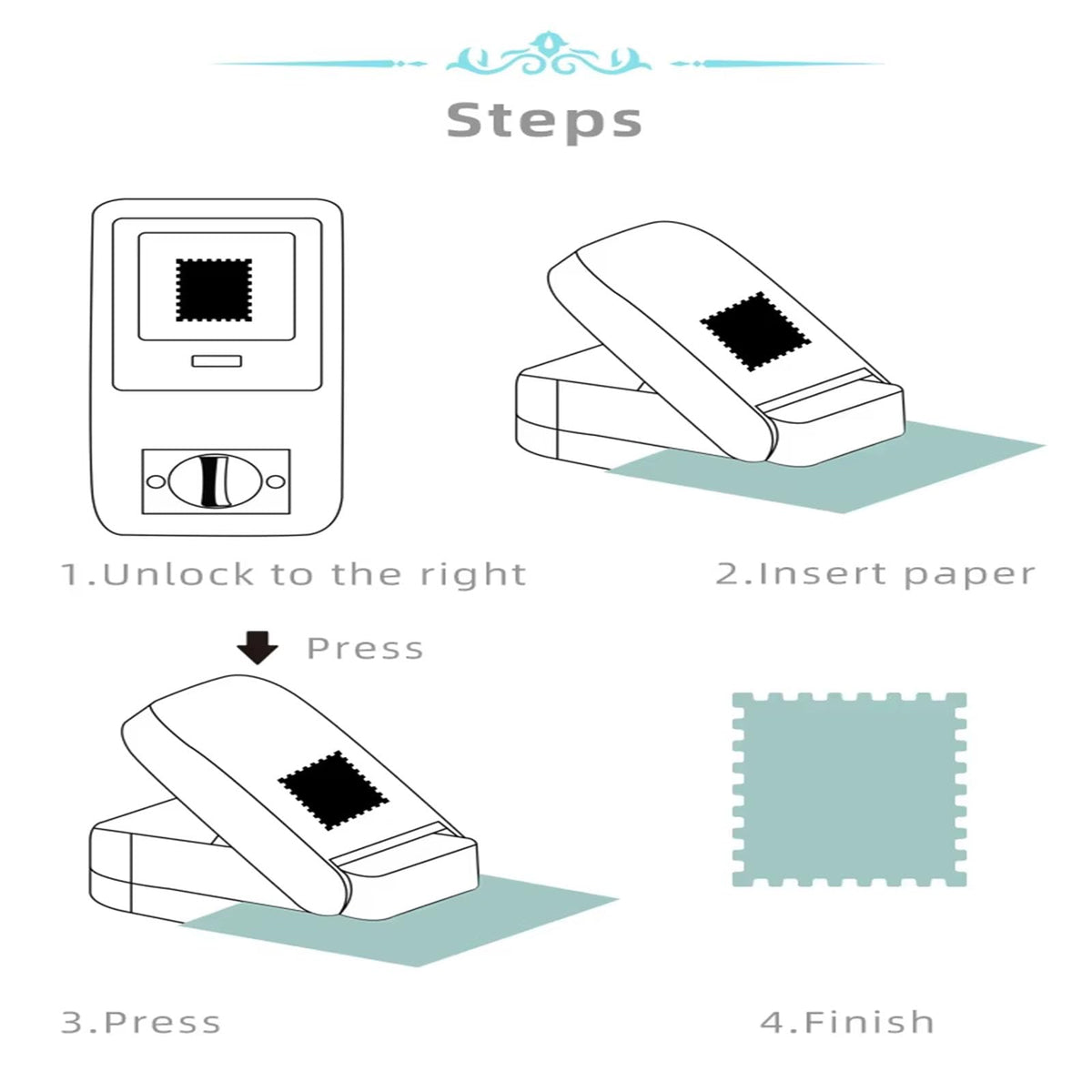 BBLING 1.5x1.25 inch Stamp Puncher Lever Type Paper Punching Machine, Used for Making Scrapbook DIY Card Making Crafts (Cannot Cut Fabric)