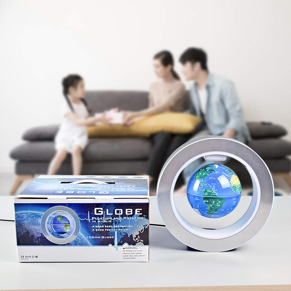 Magnetic Levitation Floating Globe 4" Constellation Geography LED Lights Rotating for Kids,Cool Office Desk Unique Men Gift Ideas or Birthday Tech Present Gadgets for Teenage Boys
