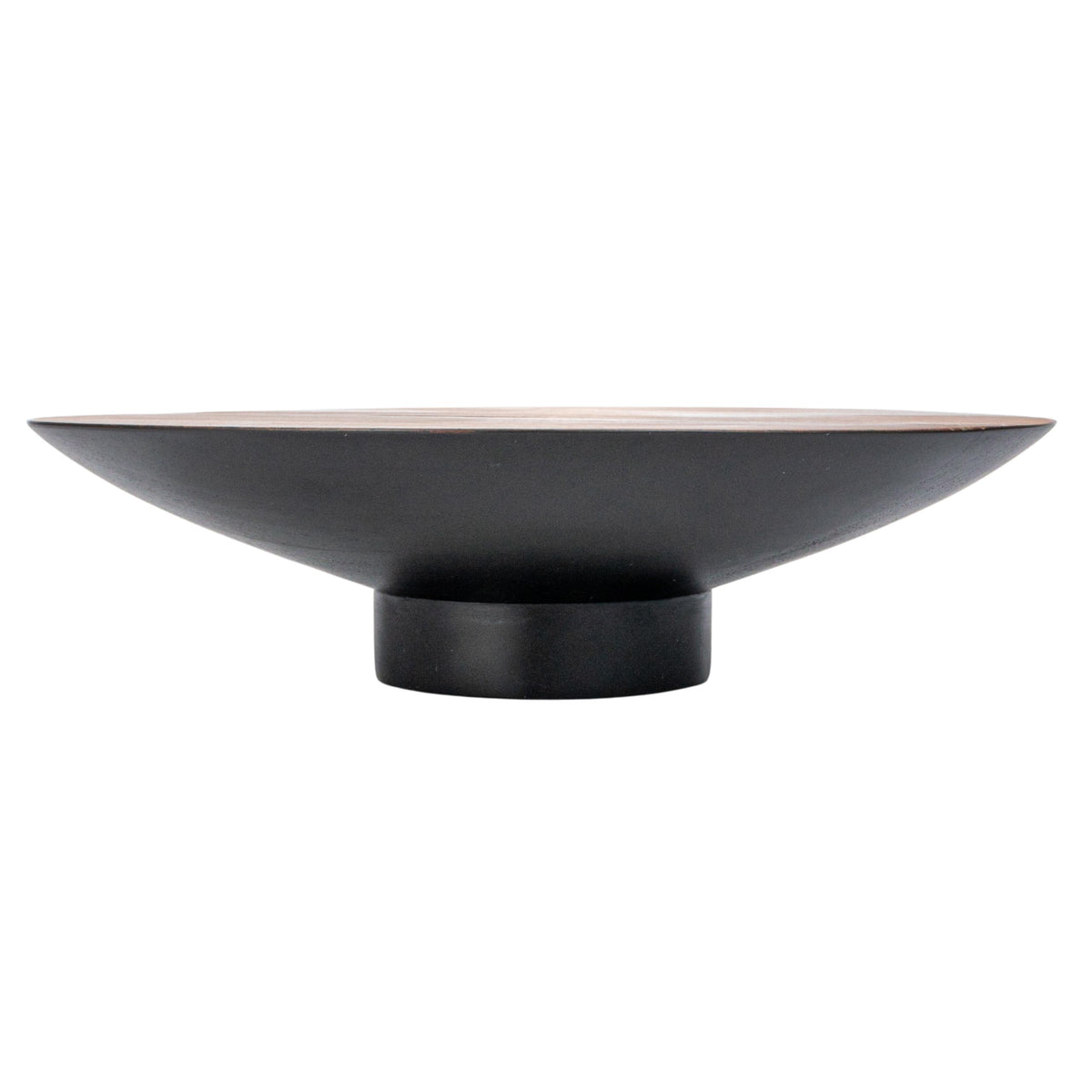 Bloomingville Round Acacia Wood Pedestal with Metal Base, Natural and Black
