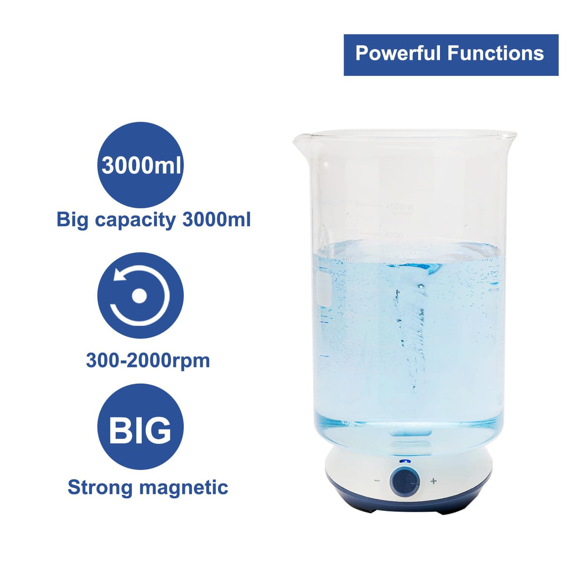 ONiLAB Magnetic Stirrer with 4PCS Stir Bars，Magnetic Mixer with Stirring Capacity 3000ml (No Heating)