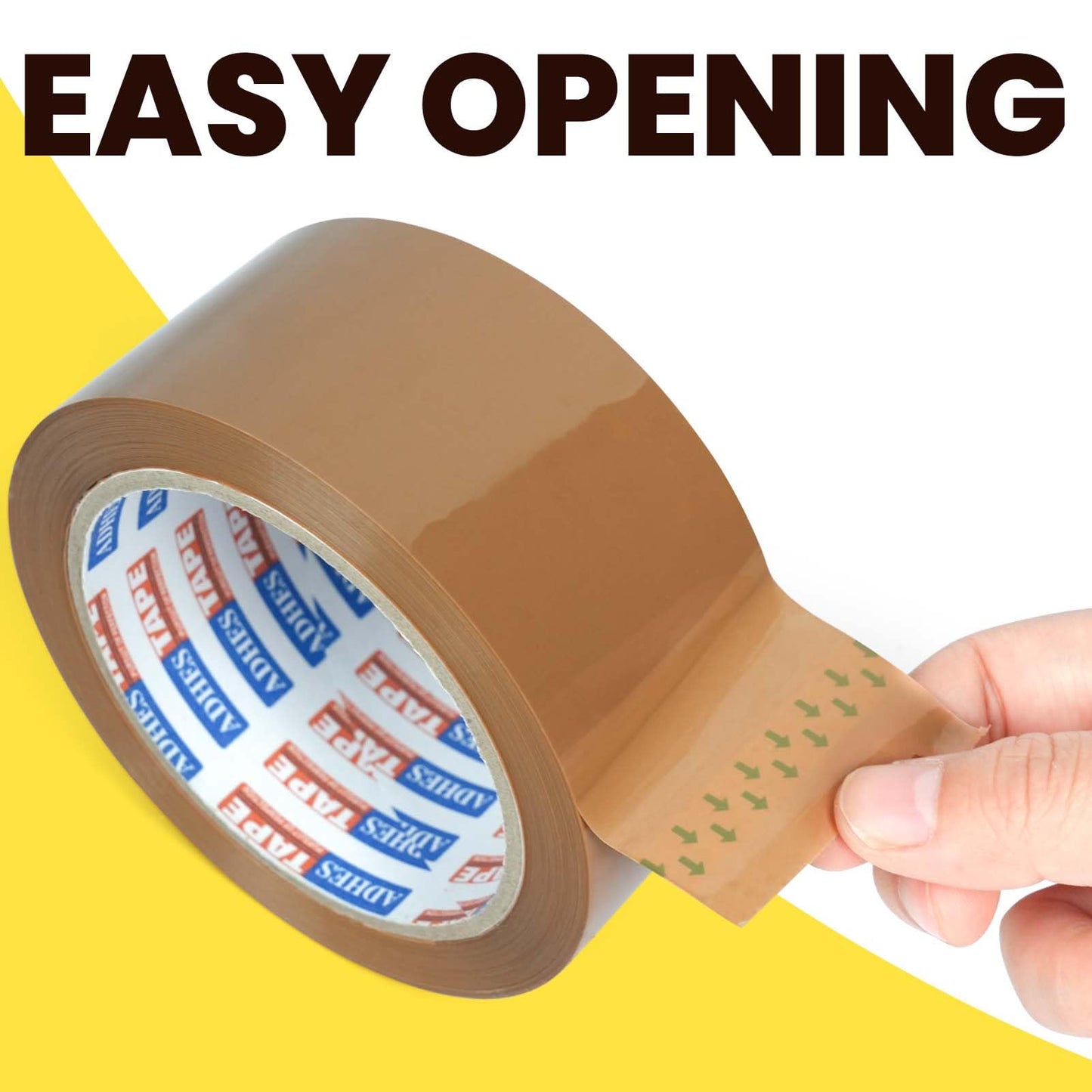 ADHES Brown Packing Tape with Dispenser, 1.88 Inch x 55 Yards, 12 Rolls Heavy Duty Shipping Tape for Moving Boxes, Packaging and Storage, Strong Adhesive