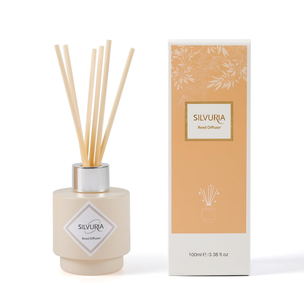 SILVURIA Fresh Linen Scented Oil Diffuser Set,100ml with 6 Reed Sticks for Home,Office & Bathroom,Long-Lasting Aroma for Families,Professionals & Pet-Friendly Spaces