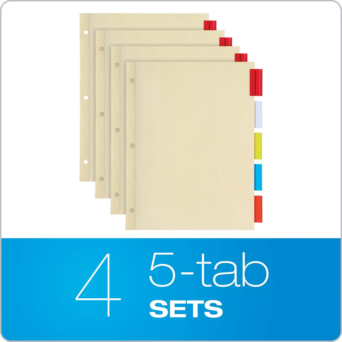 Cardinal 3 Ring Binders Economy Pack, 4 Sets of Binder Dividers, Durable 1.5 Inch, Holds 350 Sheets, ClearVue, Non-Stick, Assorted Colors, 4 Pack