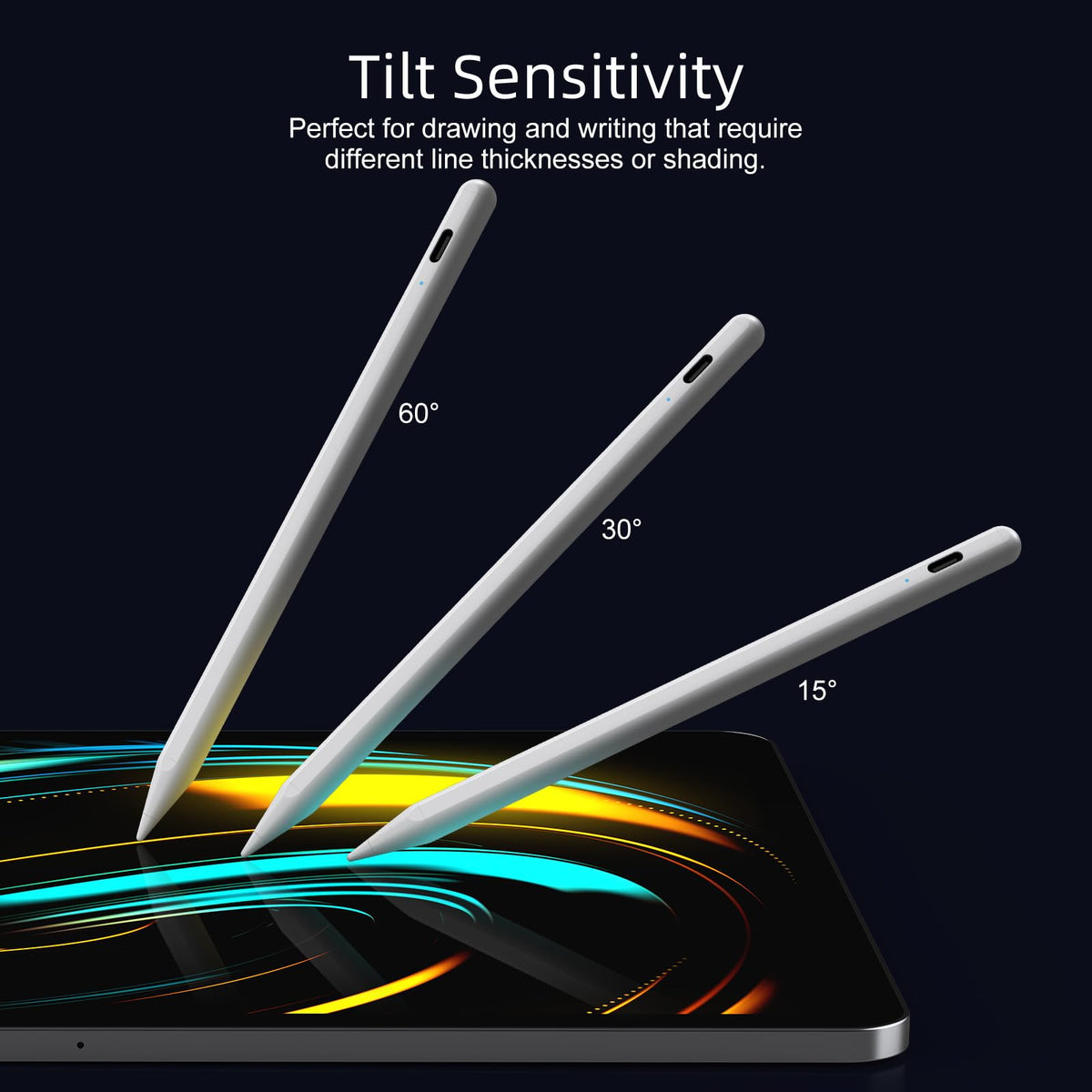 Stylus Pen for iPad 6th-11th Generation-2X Fast Charge Active Pencil Compatible with 2018-2026 Apple iPad Pro 11"/12.9"/M4, iPad Air 3/4/5/M2/M3/M4,iPad mini 5/6/7 Gen-White