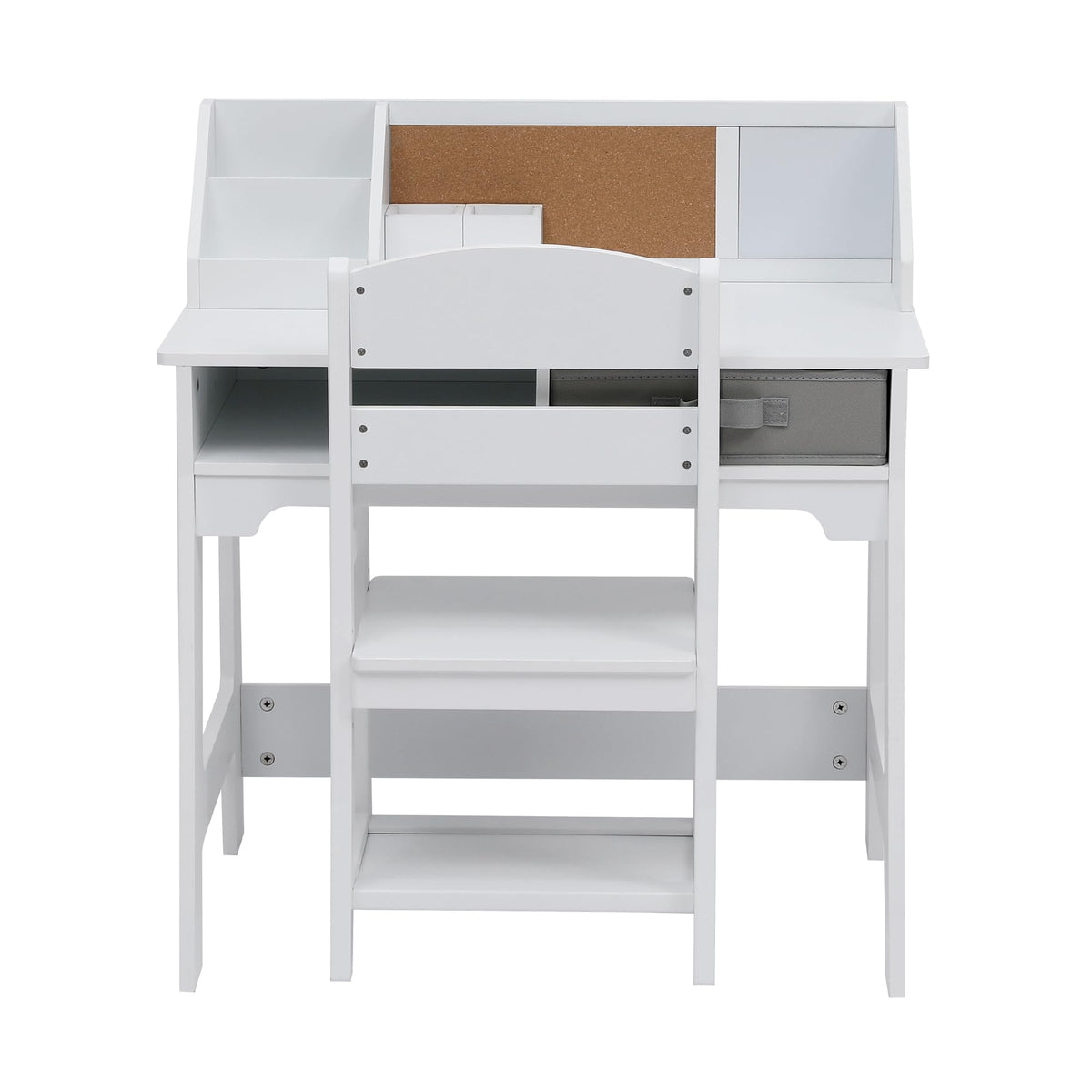 Garvee Kids Desk and Chair Set, Study Desk for Boys and Girl, Wooden Kids Writing Table with Cloth Drawers and Pen Holder