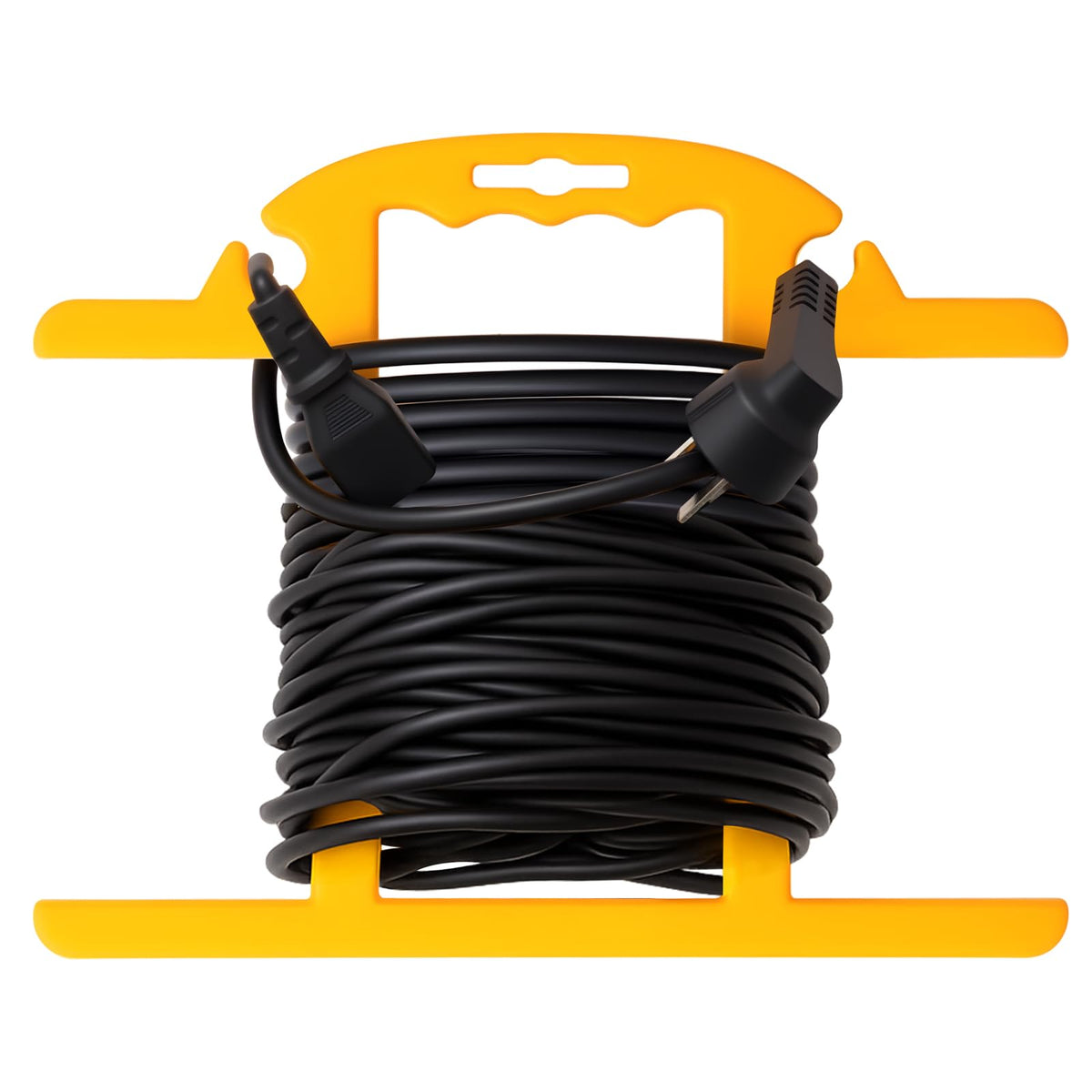 Ripeng 1 Pcs Heavy Duty Extension Cord and Hose Reel with Carrying Handle, Durable ABS H-shape Design Fits 100ft Cord Cable or Water Hose, 50ft Soaker Tube Management (Yellow)