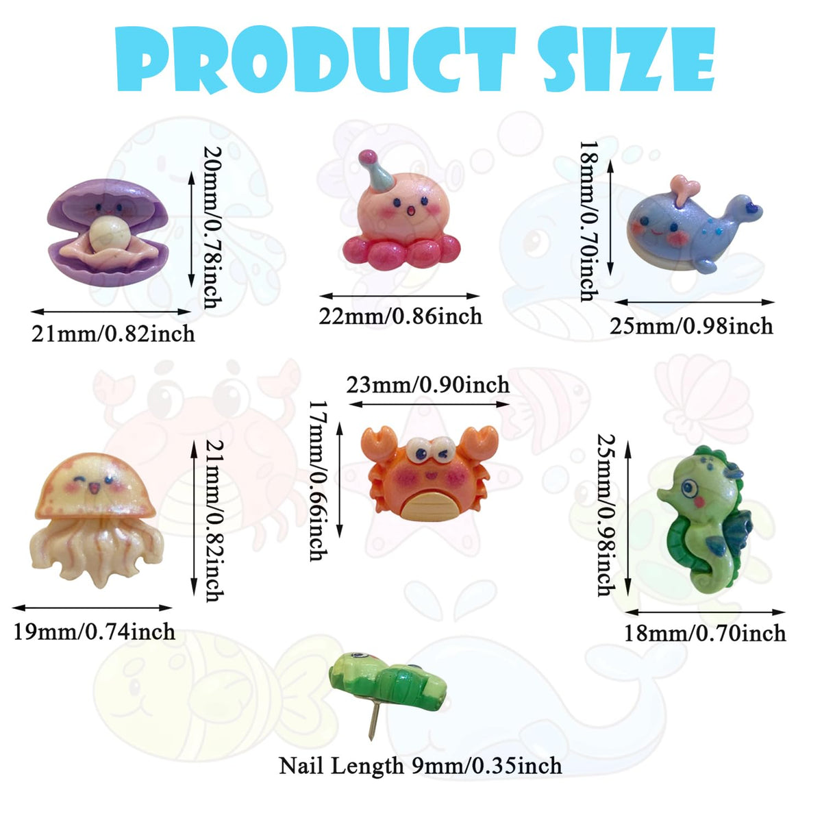 30 Pcs Cute Ocean Push Pins for Cork Board Cute Animal Thumbtack for Photos Wall Maps Bulletin Board (Set A)