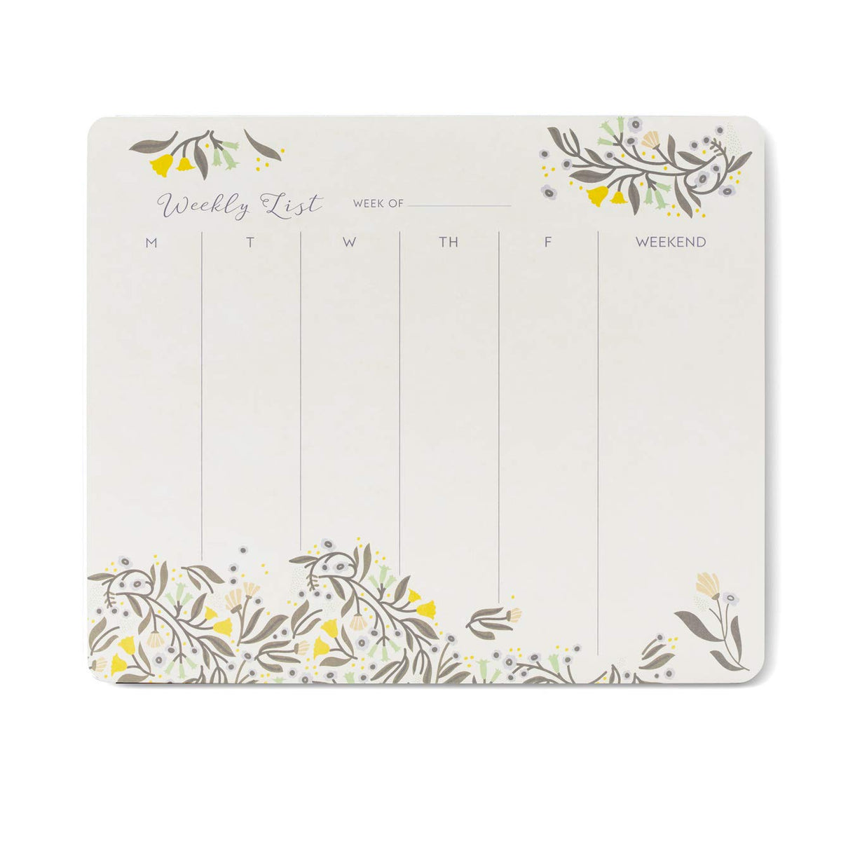 High Note Magnetic Weekly Planner Notepad - Desktop Planning Pad: Floral Charm - 52 Tear-Off Sheets - 9" x 7.5" (CHT0310)