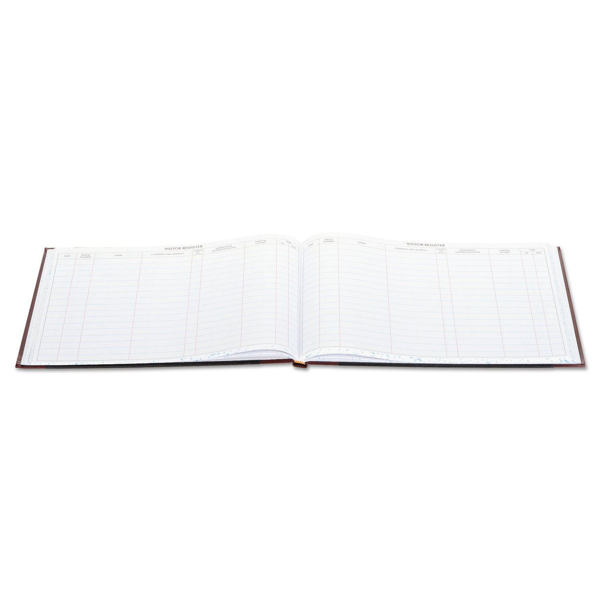 Wilson Jones S491 Detailed Visitor Register Book, Black Cover, 208 Ruled Pages, 9 1/2 x 12 1/4