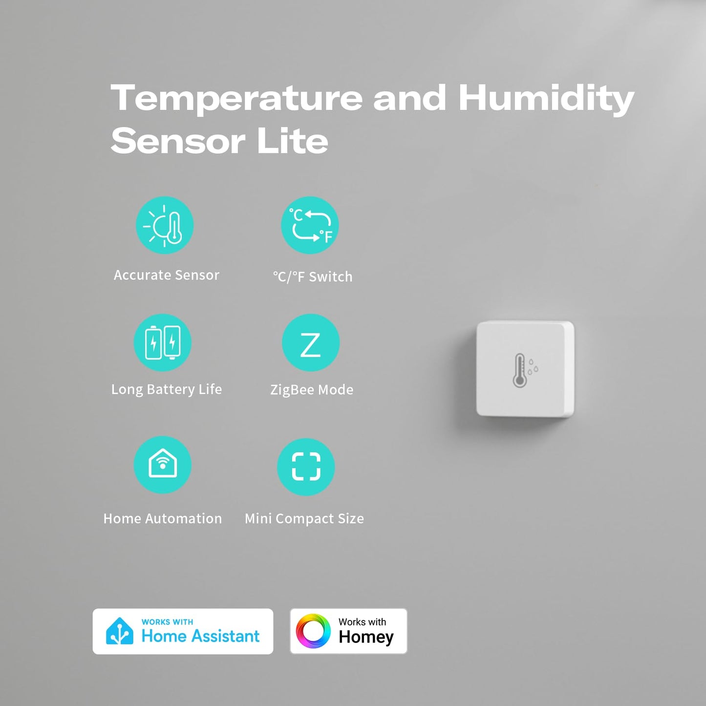 THIRDREALITY Zigbee Temperature and Humidity Sensor Lite,Smart Thermometer and Hygrometer, Hub Required,Compatible with Echo Devices with Zigbee Hub Built-in,Home Assistant,SmartThings,Homey,Hubitat