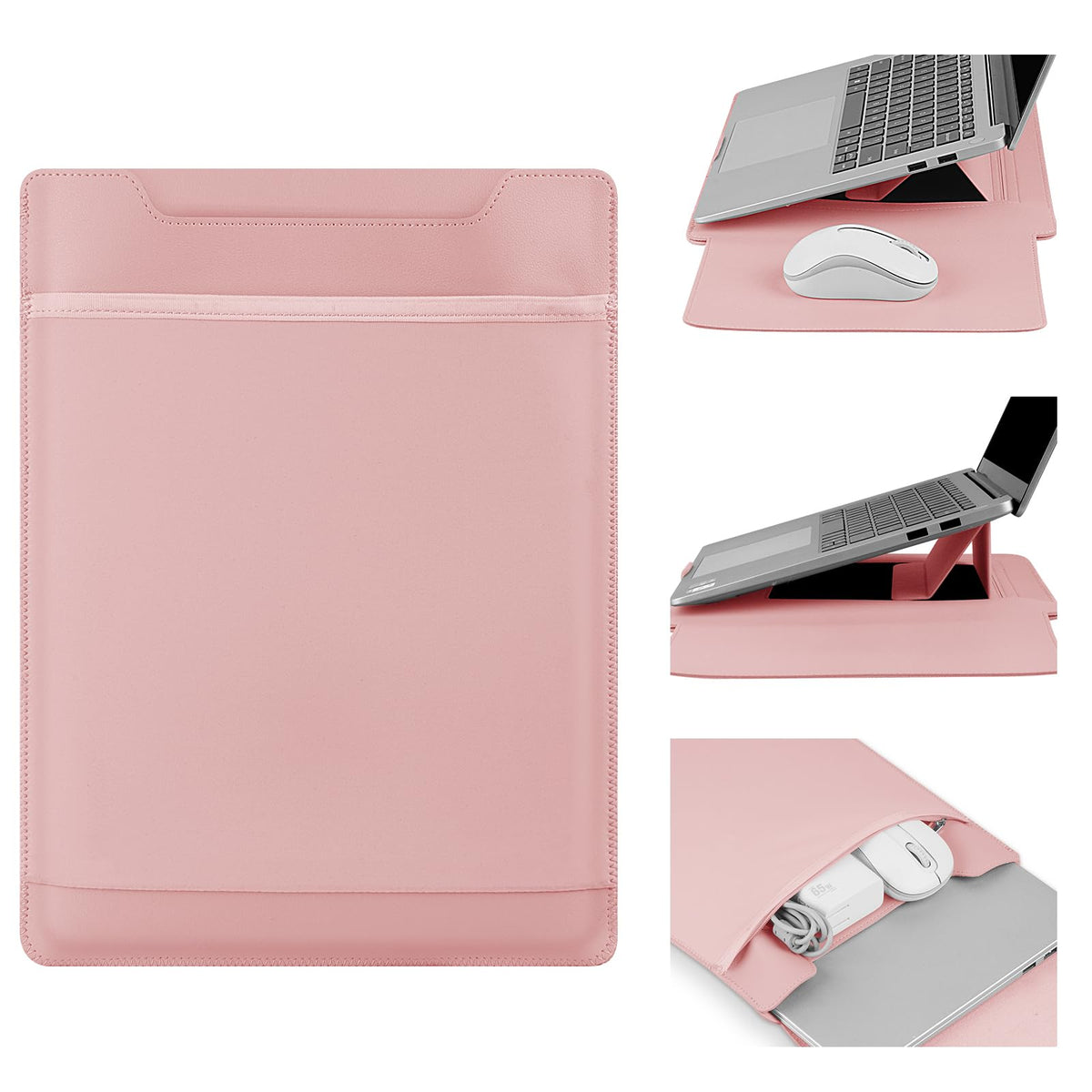 HoYiXi 13.6'' Laptop Sleeve Case Leather Bag with Stand Compatible with MacBook Pro 14/MacBook Air 13(M1 M2)/ASUS Vivobook 14/Dell XPS 13/ASUS Acer Matebook 13 14'' Laptop case,