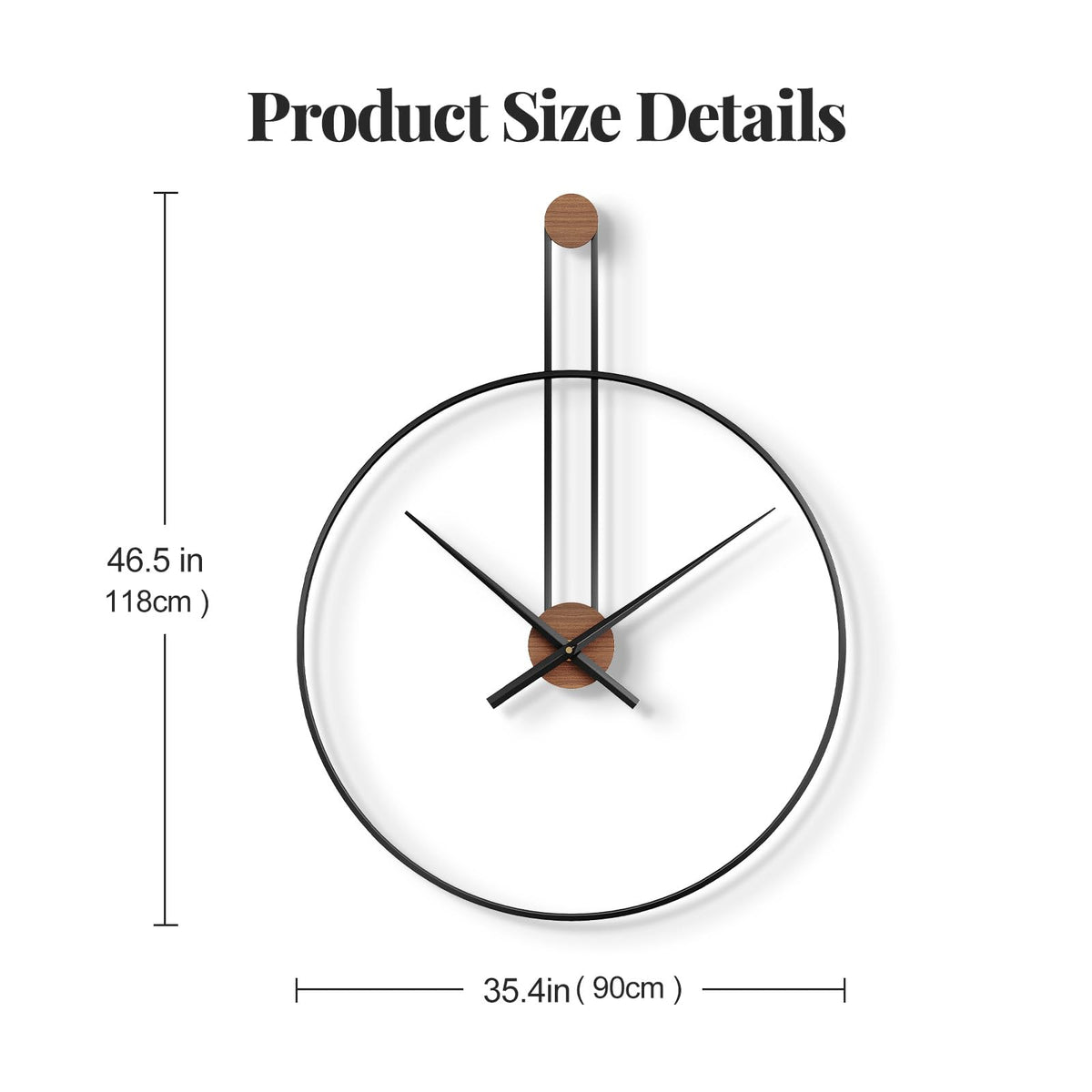 36 Inch Wall Clock Extra Large Minimalist Metal Clock for Living Room Decor, Modern Silent Non Ticking Battery Operated Wall Clocks, Rustic Black Frame Big Decorative Clocks for Office, Bedroom