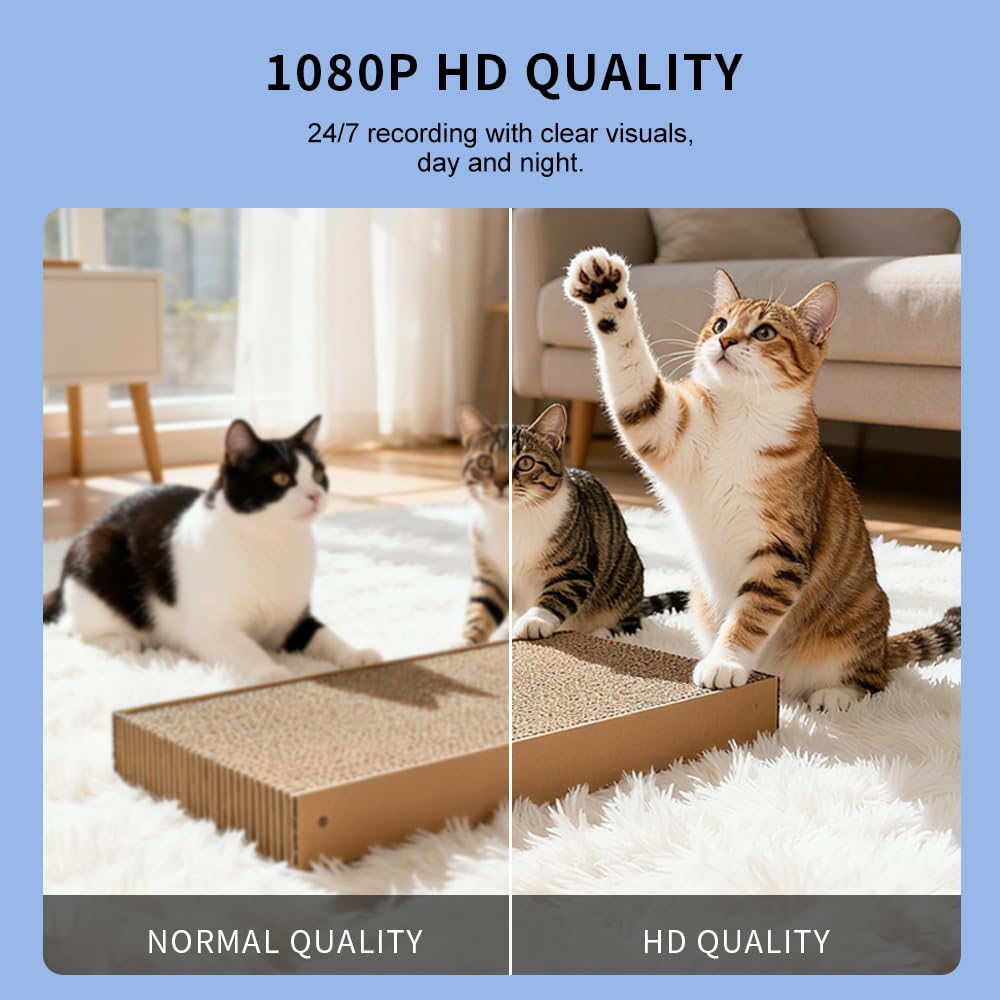 Mini Security Camera, 1080p HD Wireless Indoor Cam with 6-Hour Battery & No WiFi Needed for Recording, AI Motion Detection Night Vision for Home, Office Monitoring, Black (NOT a 4G LTE Camera)
