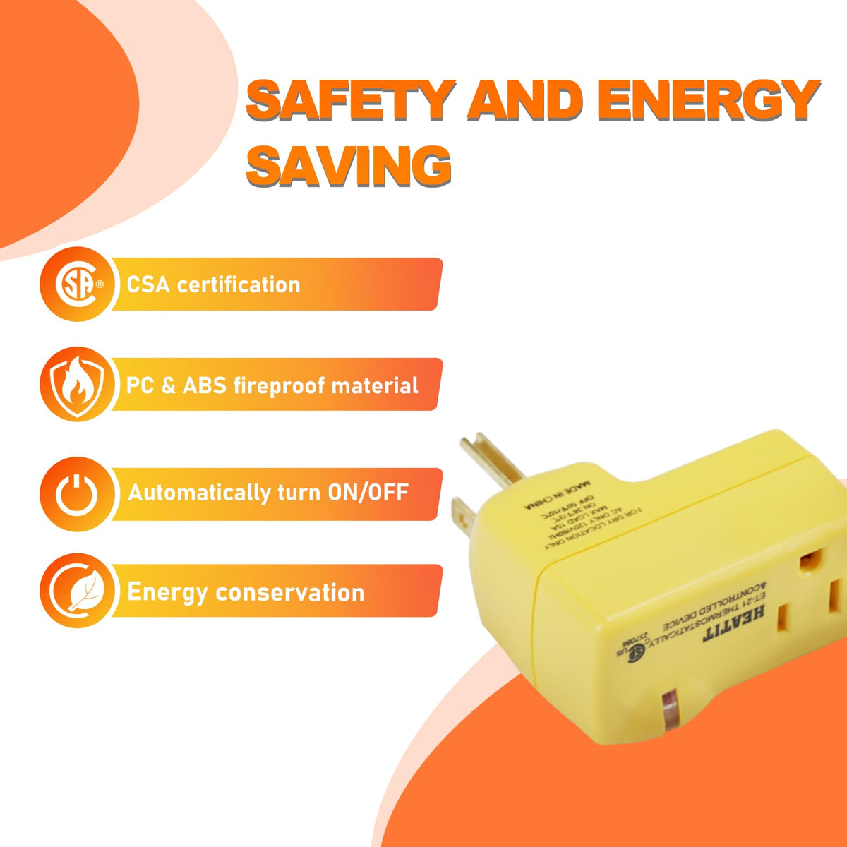 HEATIT ET-21 Freeze Thermostatically Controlled Outlet On at 38F /Off at 50F ET-21-1 1PCS