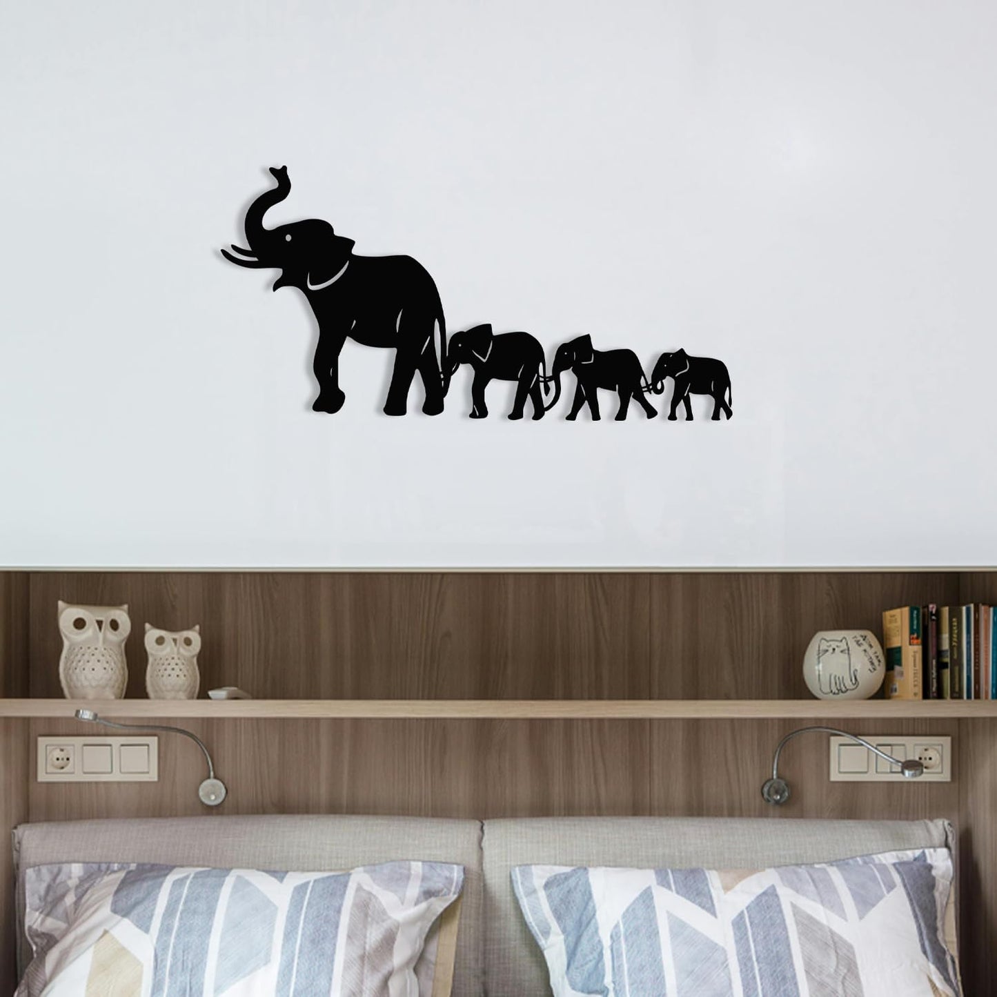 XORT Geometric Elephant Metal Wall Art, Wildlife Lover Gift Wall Hangings Elephant Sign Decor