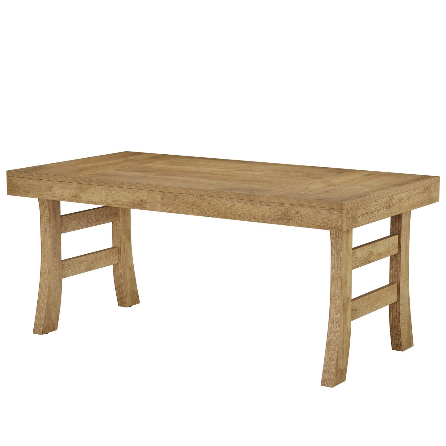 Tribesigns 63-Inch Executive Desk, Large Office Computer Desk with Sturdy Legs, Farmhouse Simple Workstation Writing Study Table for Home Office, Light Brown