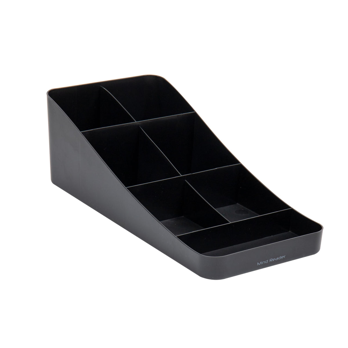 Mind Reader Cup and Condiment Station, Countertop Organizer, Coffee Bar, Kitchen, Stirrers, 7.25"L x 15.5"W x 5.25"H, Black