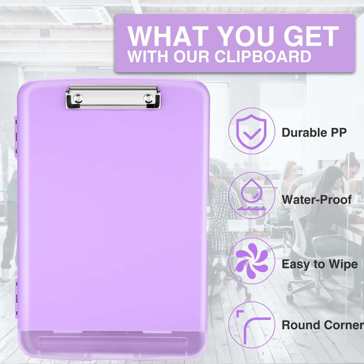 Sooez Clipboard with Storage, Clip Board 8.5 x 11 with Pen Holder, Plastic Organization Case Box for Letter Legal A4 Size Paper, Low Profile Clip, Nurses Teachers Must Haves, School & Office Supplies