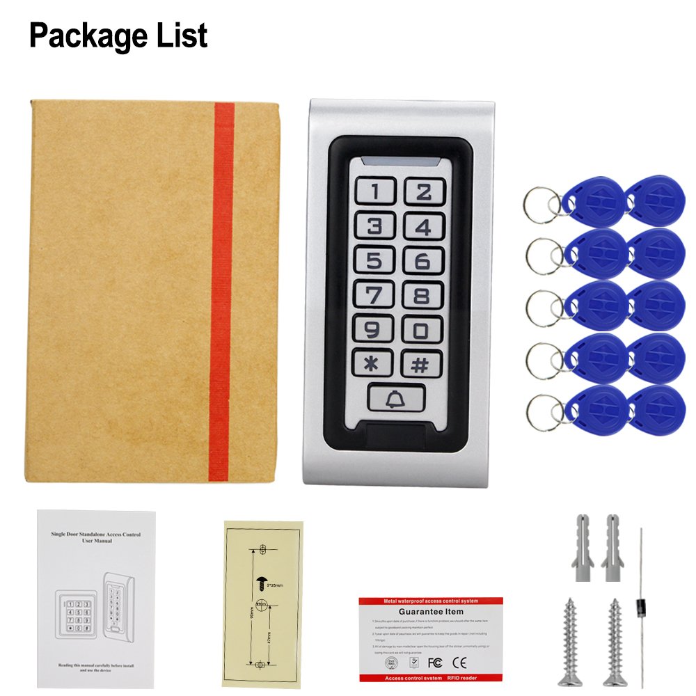 XYBkey Keyboard Door Opener Access Control Waterproof RFID Keychain Smart Door Opener Backlit Keyboard Access Control Keyboard Suitable for Office Villa Apartment Home Doo r