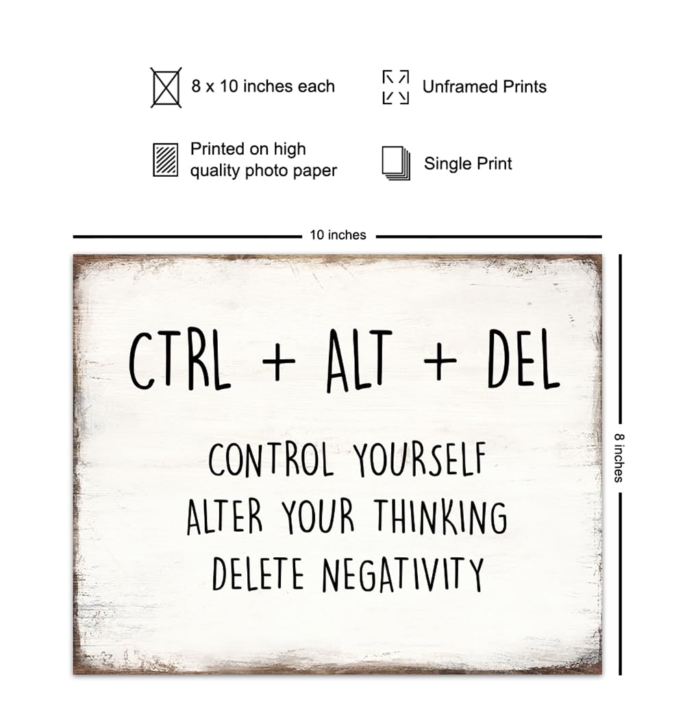 Inspirational Motivational Wall Art & Decor - Entrepreneur Positive Quotes Poster Prints 8x10 - Home Office - Classroom Decor - Success Sayings - Encouragement Gifts for Men, Women - Encouraging Motto