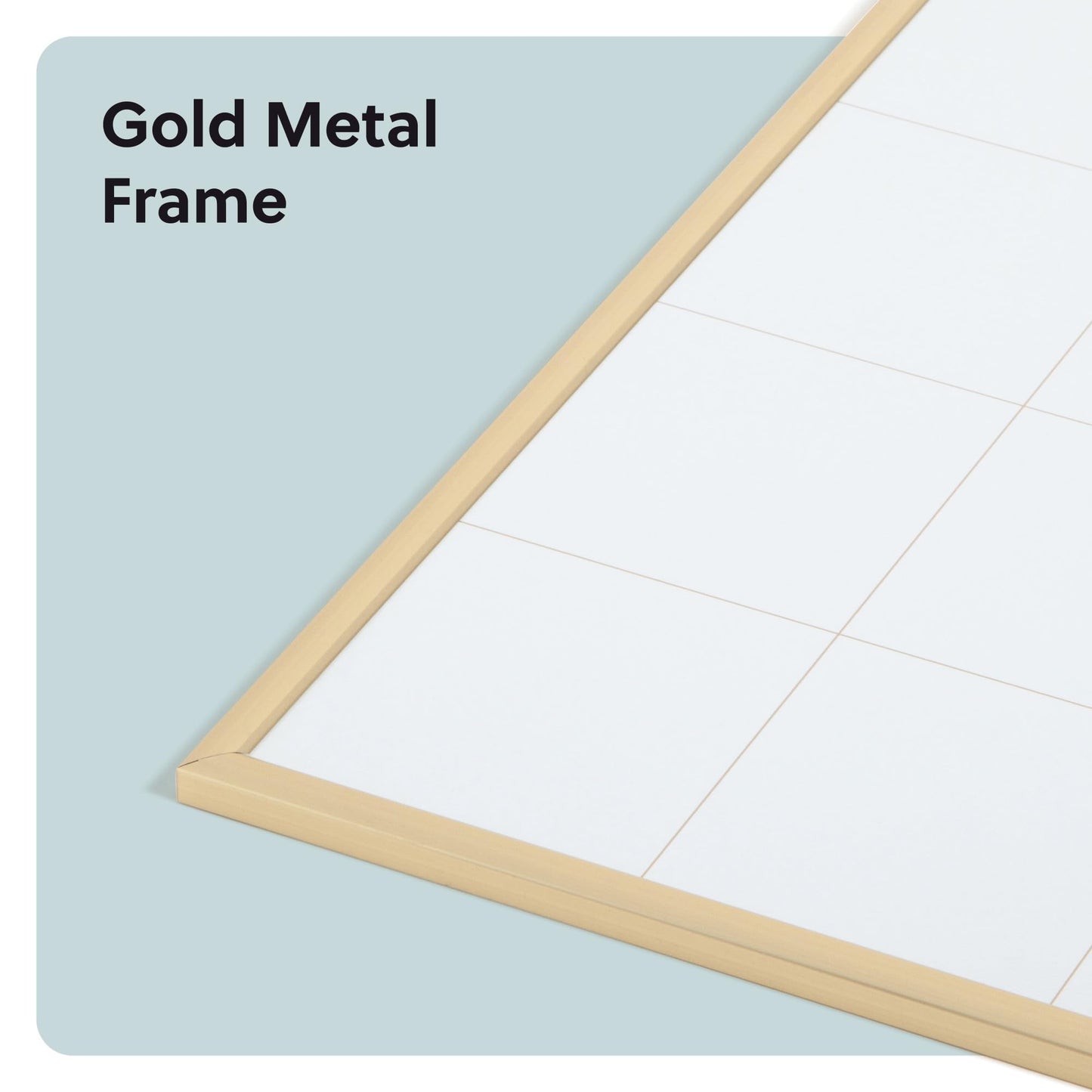 U Brands Magnetic Dry Erase Calendar White Board for Wall, 24" x 18", Dry Erase Board White Board Calendar with Gold Aluminum Frame, Includes a Magnet and a Marker