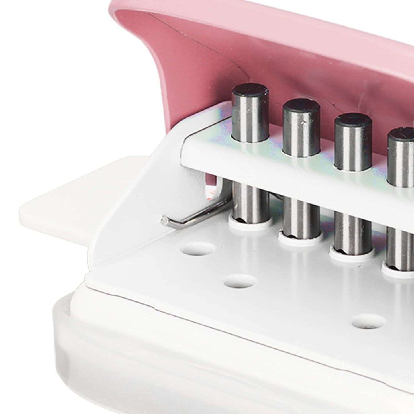 Binding Machines, Mini Manual Multipurpose 6 Holes Cinch Book Binding Machine, Coil Binding Machine for Home Office(Pink)