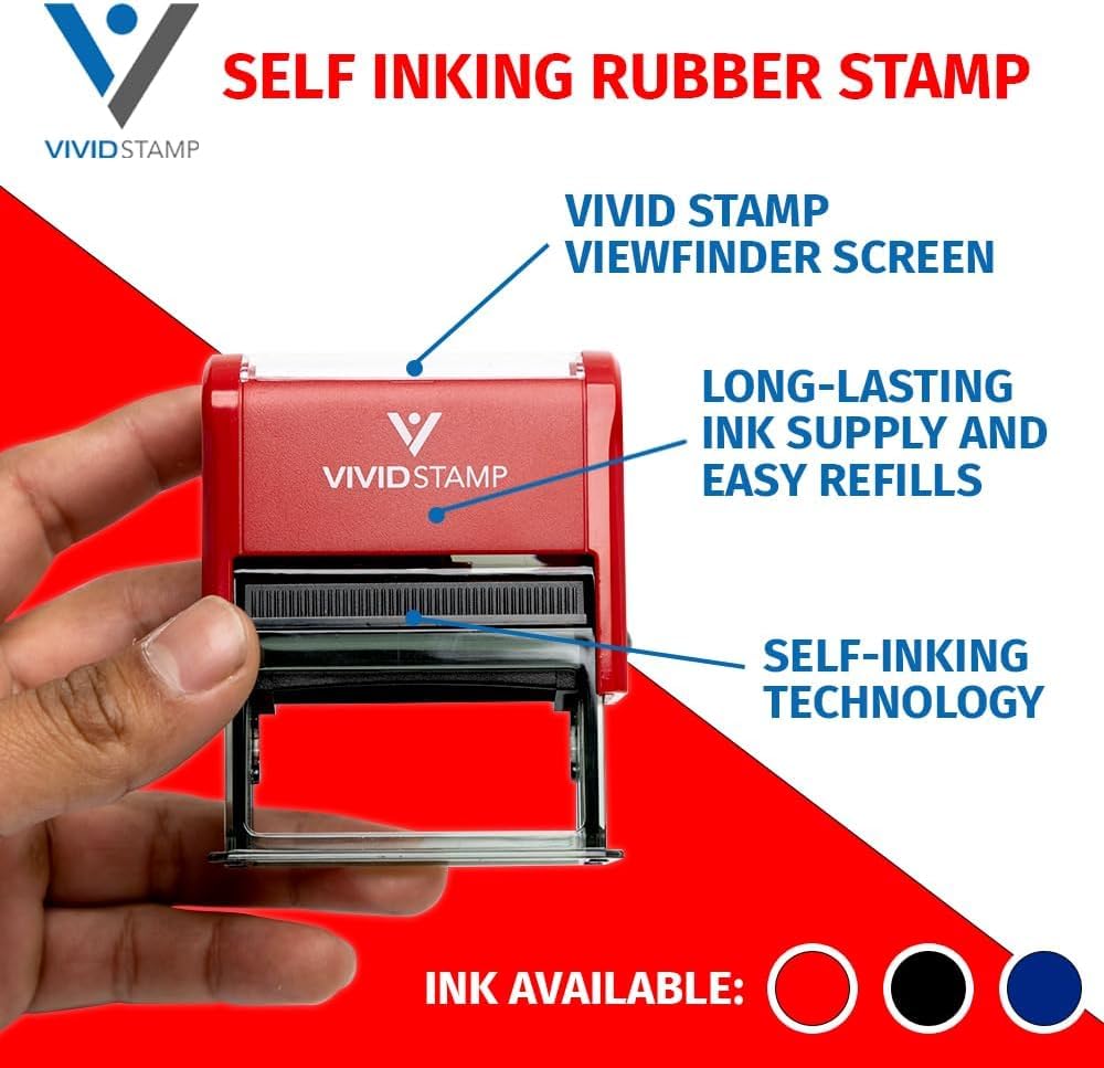 Action Required Office Self Inking Rubber Stamp (Red Ink) - Large
