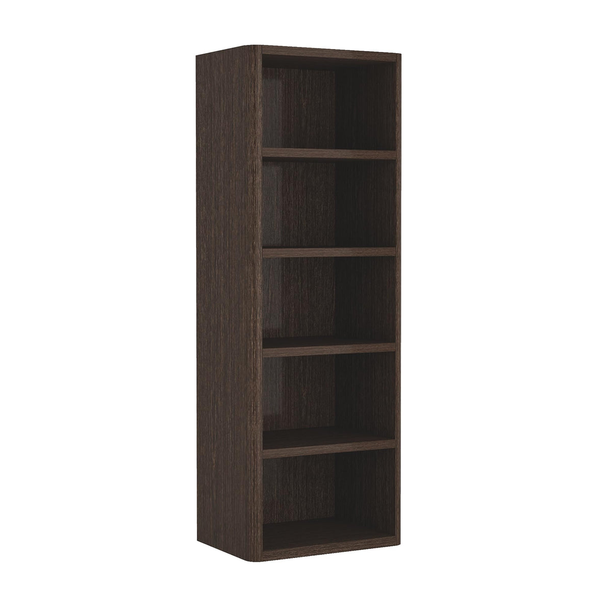 Manhattan Comfort Rivington 79" Tall Modern 5-Tier Bookcase, Open Shelving Storage Cabinet with Adjustable Shelves for Living Room or Home Office, Single Bookcase in Natural Oak