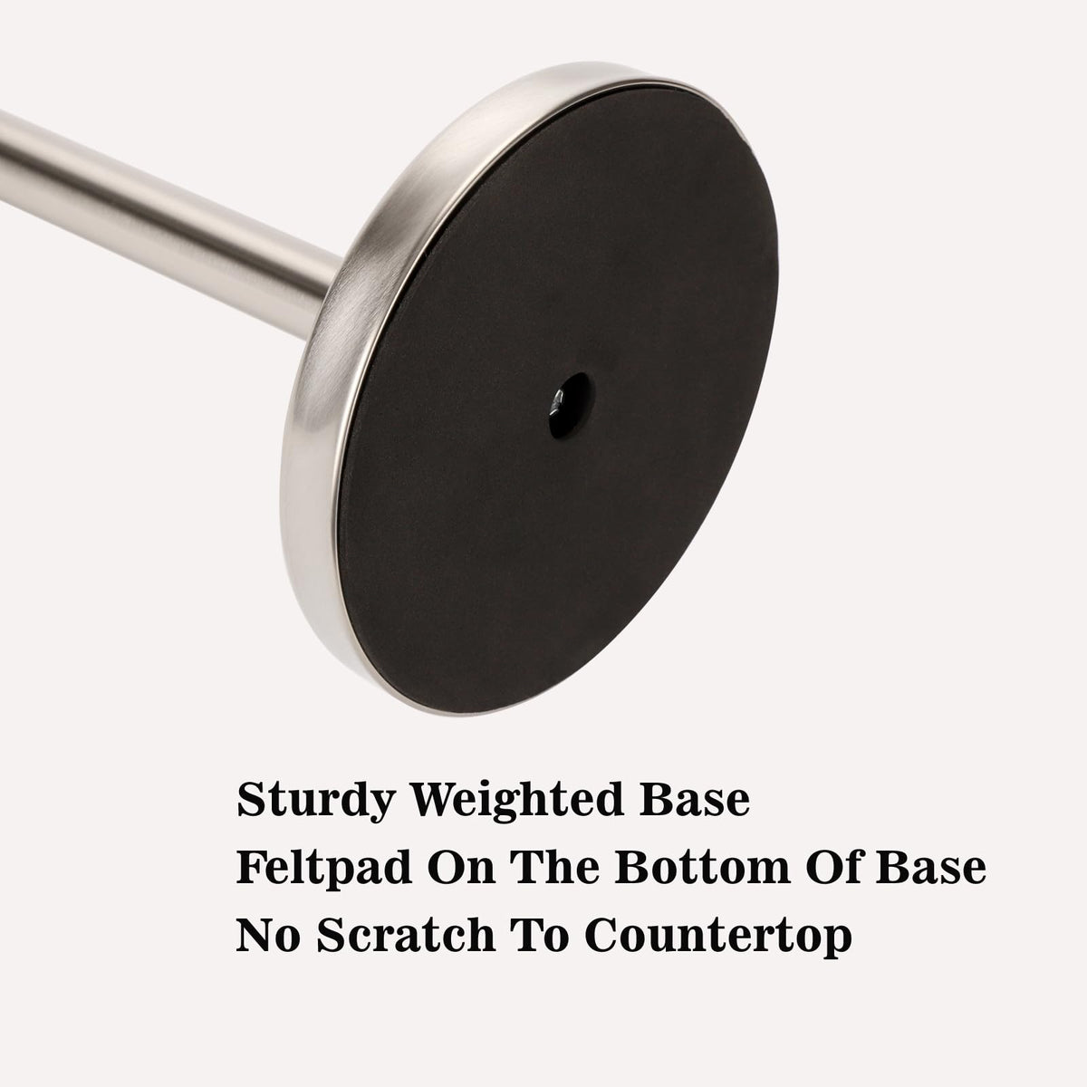 Sfemn Paper Towel Holder Countertop, Standing Paper Towel Roll Holder for Kitchen Bathroom, with Weighted Base for One-Handed Operation, No Wobbly (Brushed Nickel)