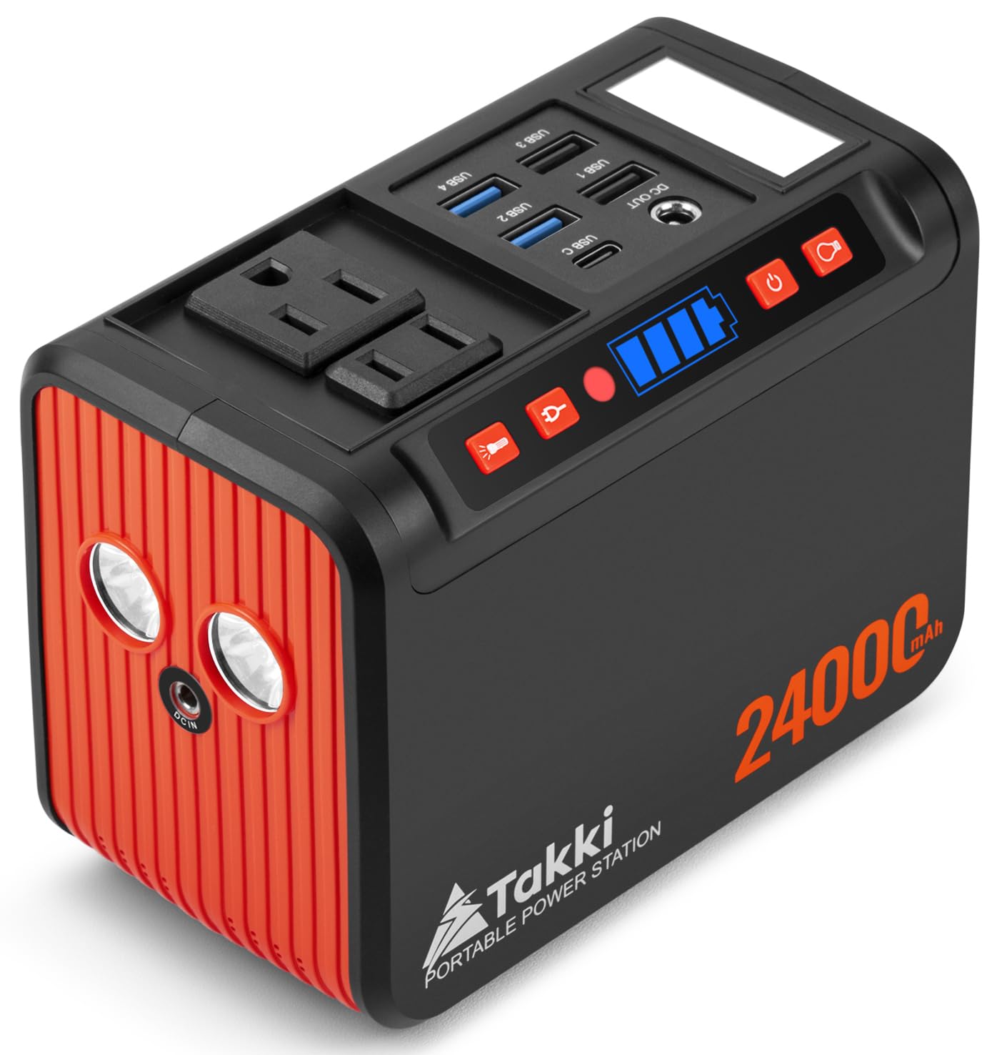 Takki 88.8Wh Portable Power Station Lithium Battery Small Generator Power Bank with 110V AC Outlet Battery Backup for Camping Home Use Emergency(Solar Panel Optional)