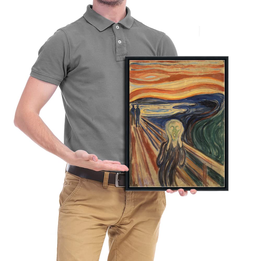 Wieco Art Framed Art The Scream by Edward Munch Famous Paintings Reproduction Abstract Canvas Prints Artwork for Wall Decor Modern Canvas Wall Art for Home & office Decoration