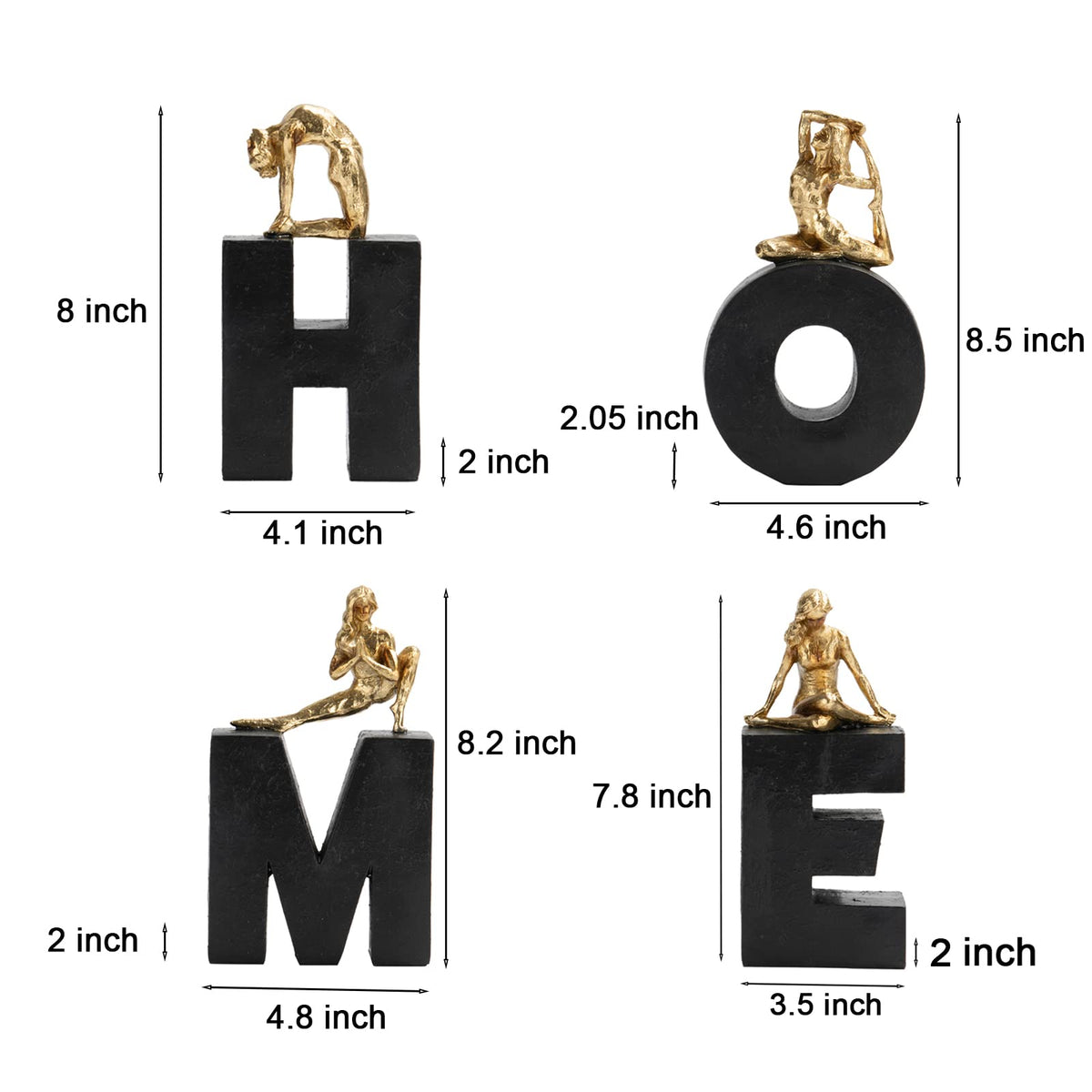 Guichifun Collectible Figurines - Home Decor Gifts: Meditation Decorative 4Pcs Set, Housewarming & Birthday Gifts