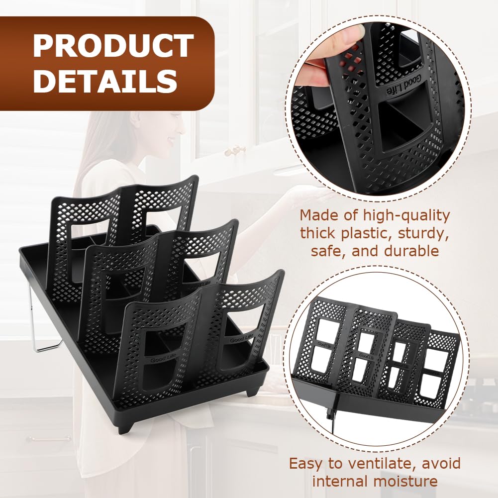 DiQiRenQin Coffee Cup Holder, Cup and Lid Dispenser with Stand, 6 Slots Disposable Cups Organizer for Coffee Station/Home/Office, Space-Saving & Stackable Design