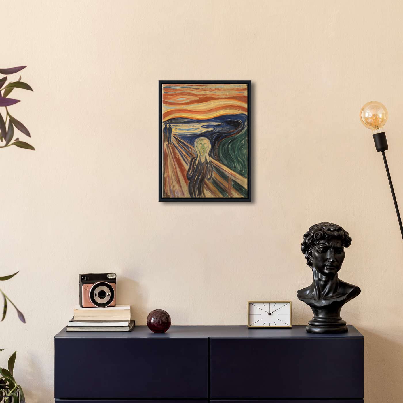 Wieco Art Framed Art The Scream by Edward Munch Famous Paintings Reproduction Abstract Canvas Prints Artwork for Wall Decor Modern Canvas Wall Art for Home & office Decoration