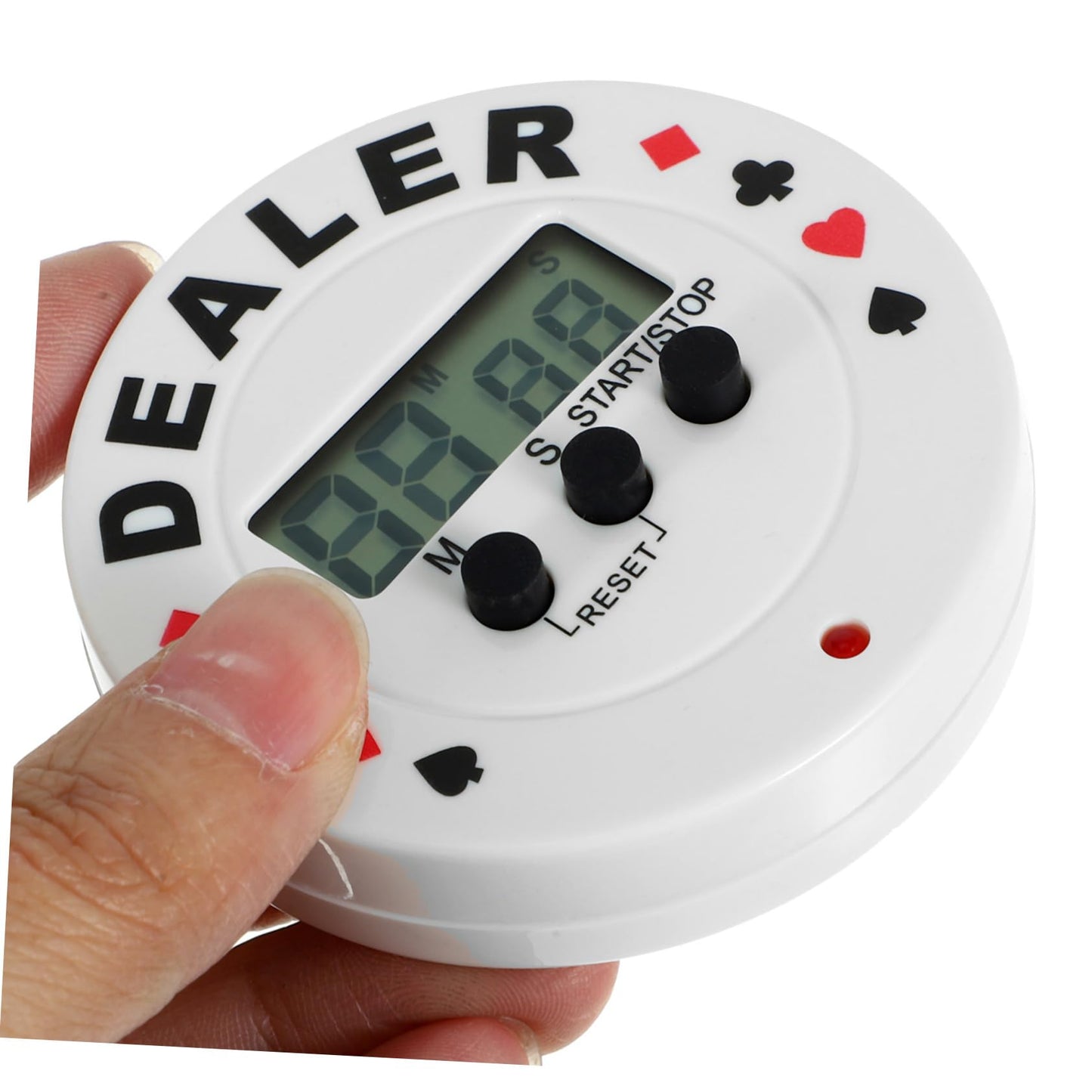 Joinpaya Digital Poker Timer, Poker Blinds Clock Round Dealer Timer with Flat Base for Blind Level Tracking, Portable Countdown Clock for Tournaments 1 Piece
