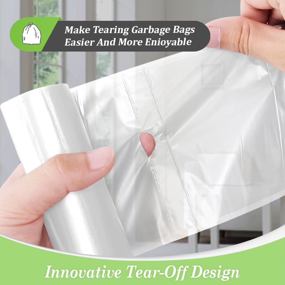 8 Gallon 300 Counts Unscented Medium Trash Bags,Fit 7,8,9,10 Gal Garbage Bags by Teivio, 30 Liter Thick Bathroom Can Bin Liners,Plastic Bags for Home Office Kitchen, Clear