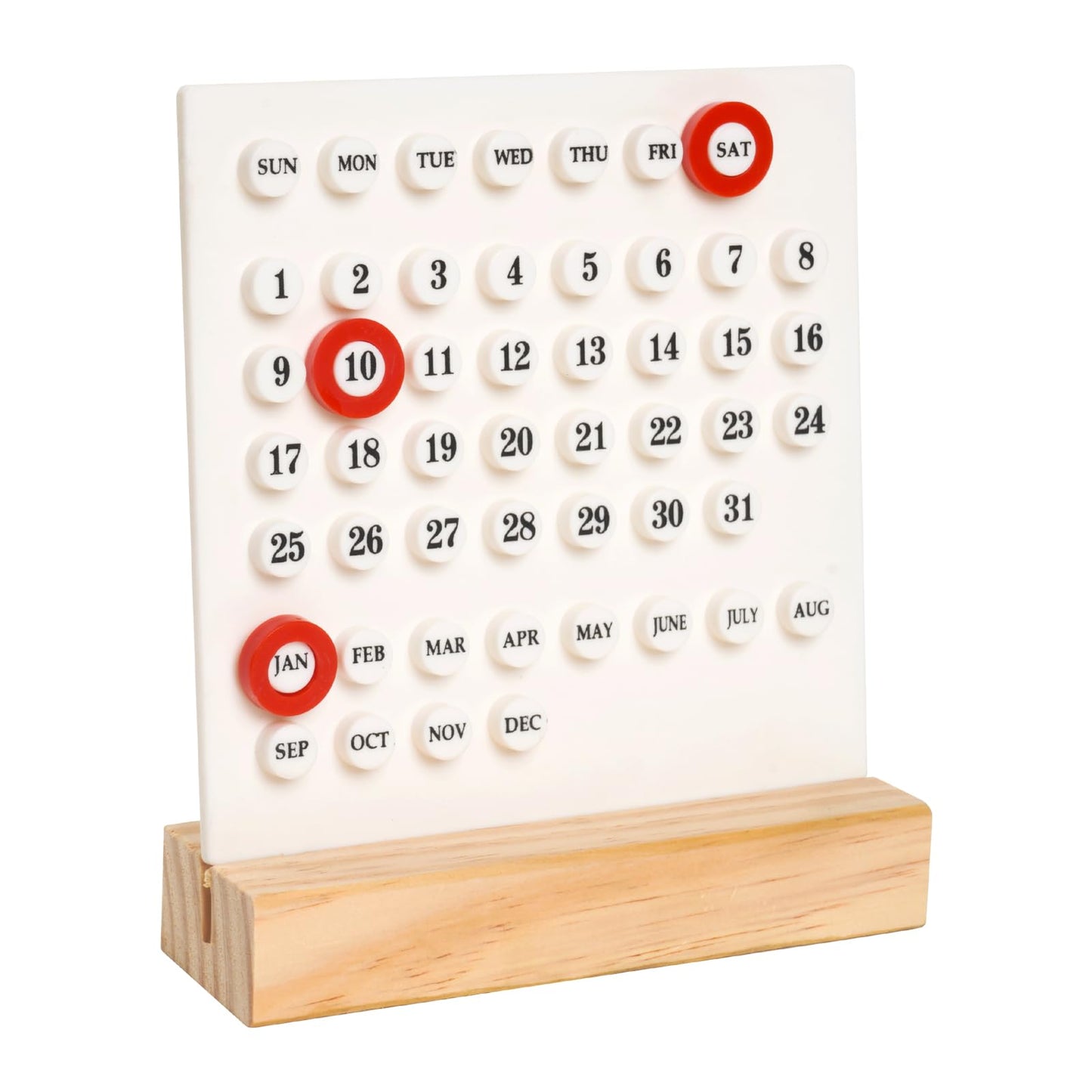 GDYOOSHOW Perpetual Calendar Desk Wood Calendar Stand Acrylic Calendar Desktop Decor for Livingroom Office Shop Bar Week Month Day Display(1pc white)