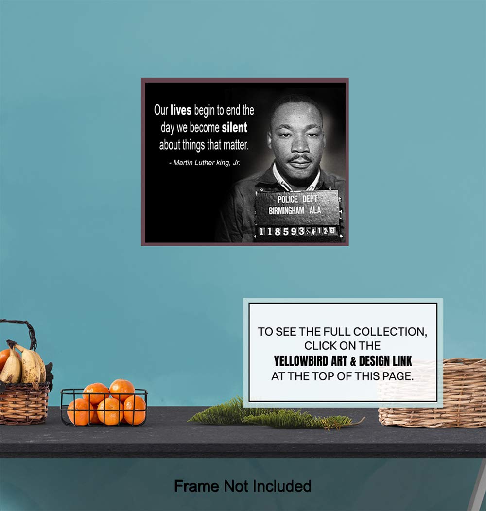 Martin Luther King Jr. Mugshot Wall Art Print - Ready to Frame Photo (8X10) - Home Decor - Makes a Great Gift for Bedrooms, Kitchens, Home Office and Living Rooms - MLK Motivational and Inspirational