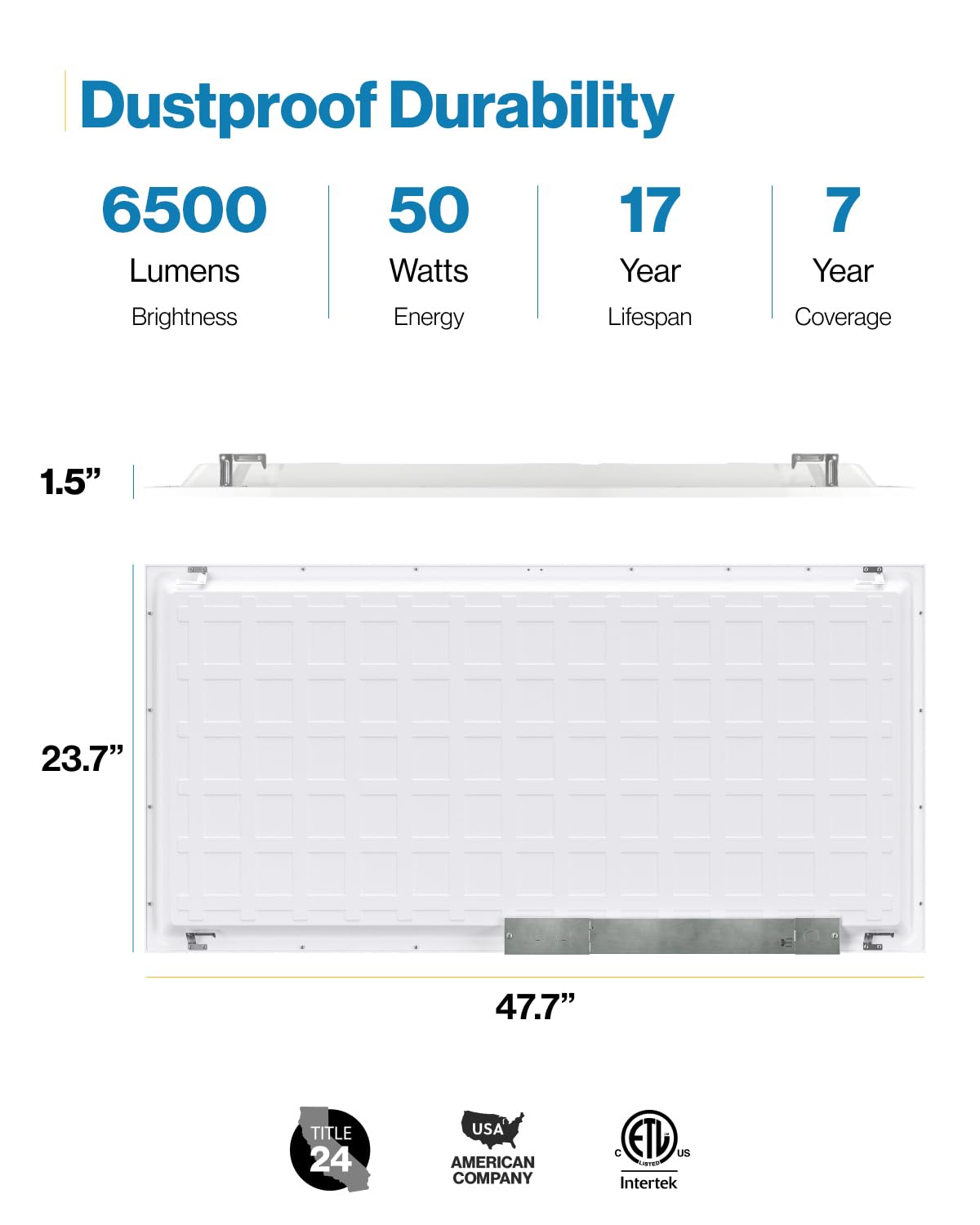 Sunco 2x4 LED Flat Panel Light Drop Ceiling Office Shop Commercial Warehouse Fixture, 6500 Lumens, Selectable Features, 30W/40W/50W, 4000K/5000K/6000K, Dimmable (0-10V), Dustproof ETL 2 Pack.